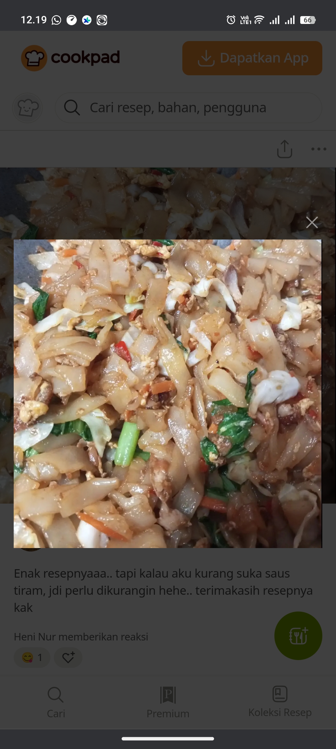 kwetiau goreng ala restoran