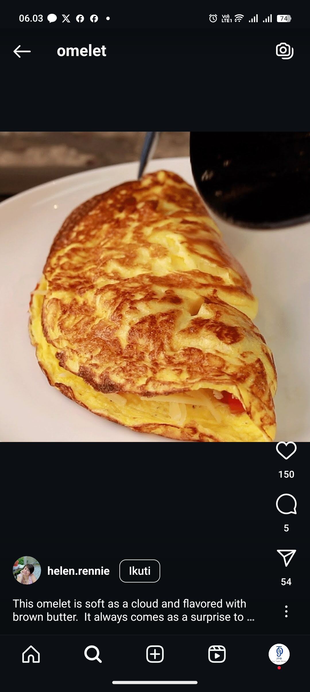 Resep Omelet Panggang mudah dan nikmat