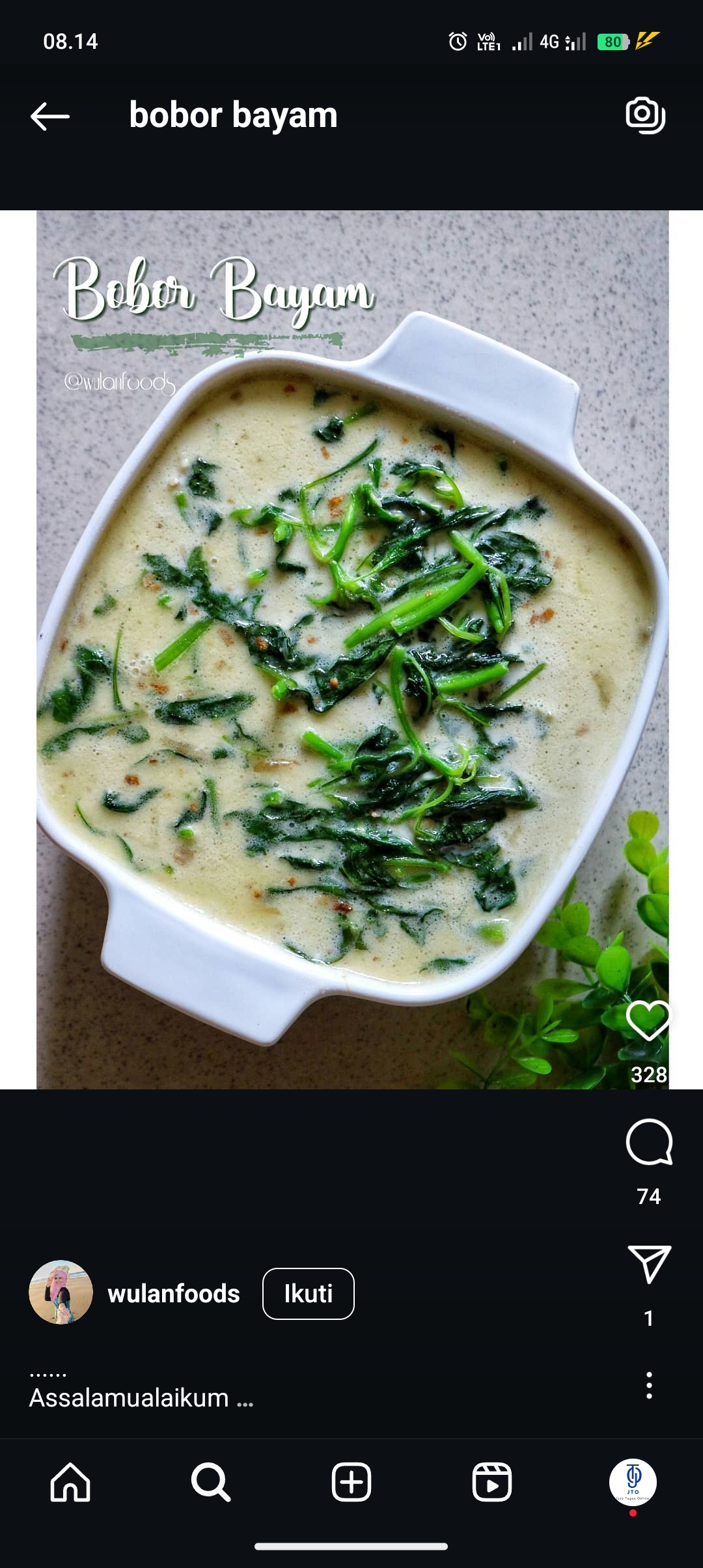 Buat Bobor bayam di rumah