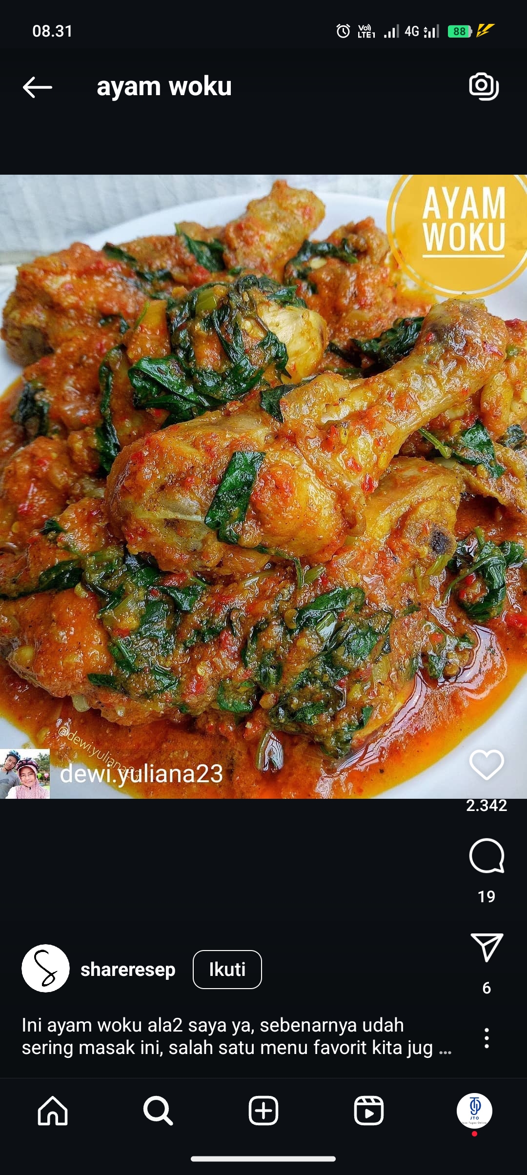 Resep ayam woku super enak