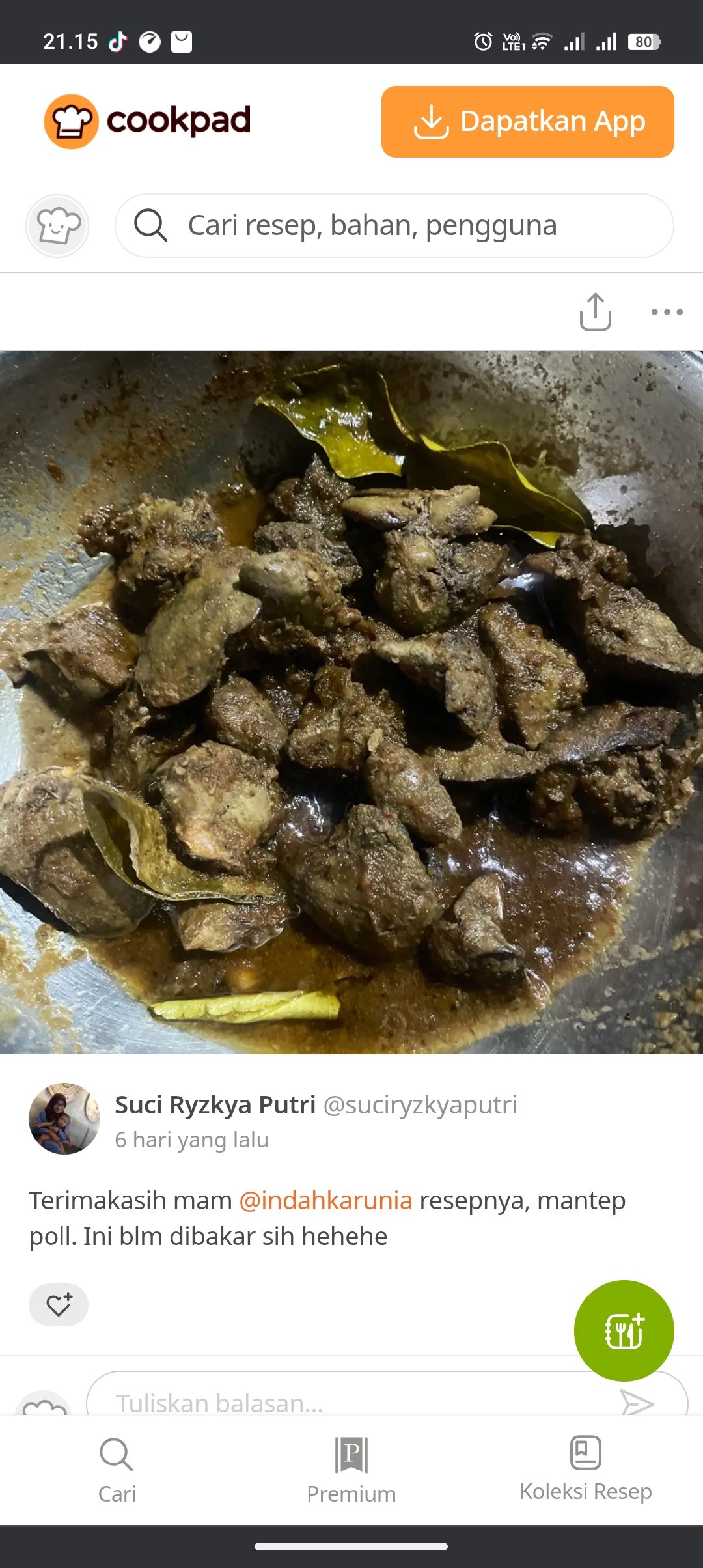 Resep ati ampela bakar