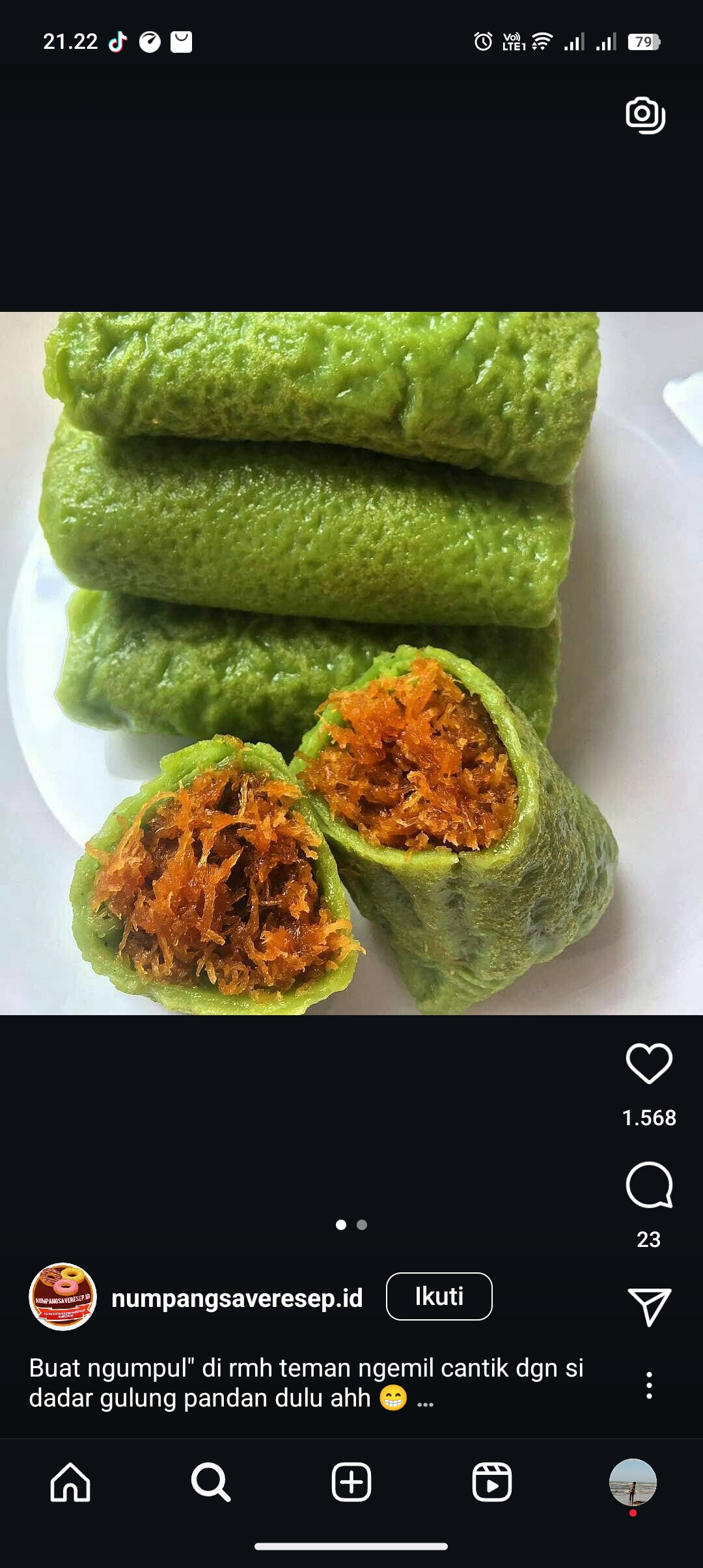 Resep dadar gulung pandan