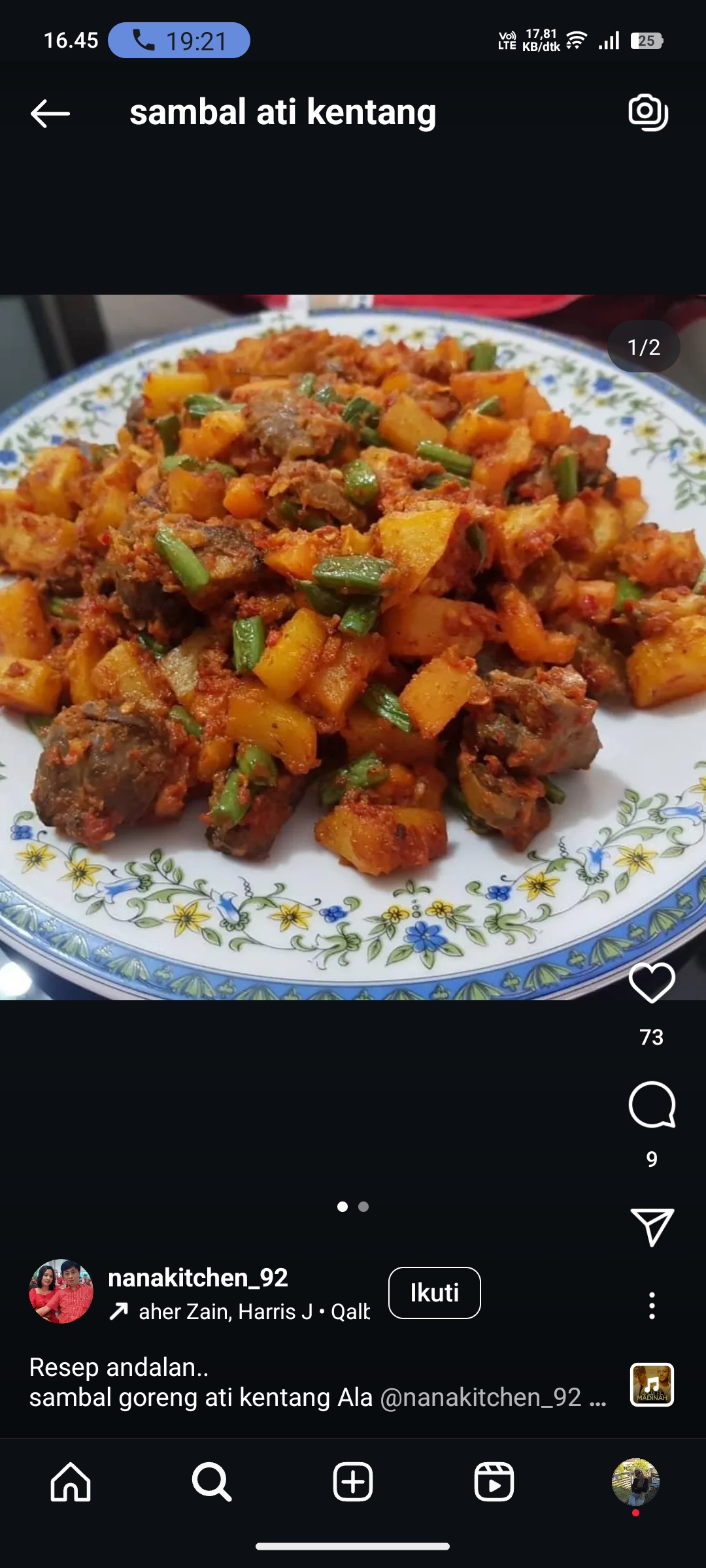 Sambal Goreng Hati Ampela dengan Petai
