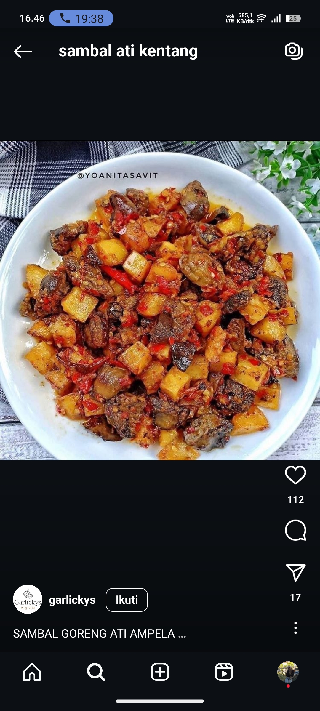 Sambal Goreng Hati Ampela dengan Petai