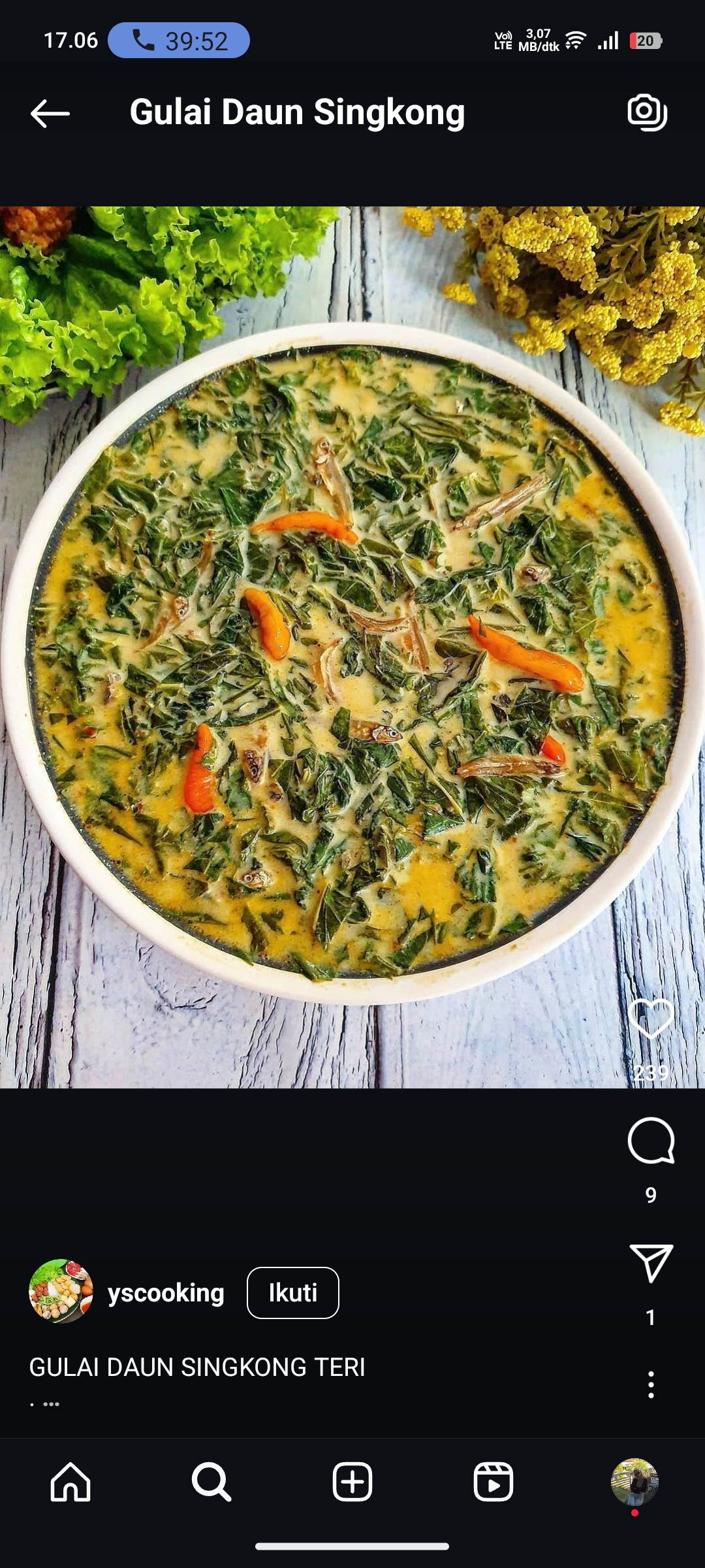 Gulai Daun Singkong
