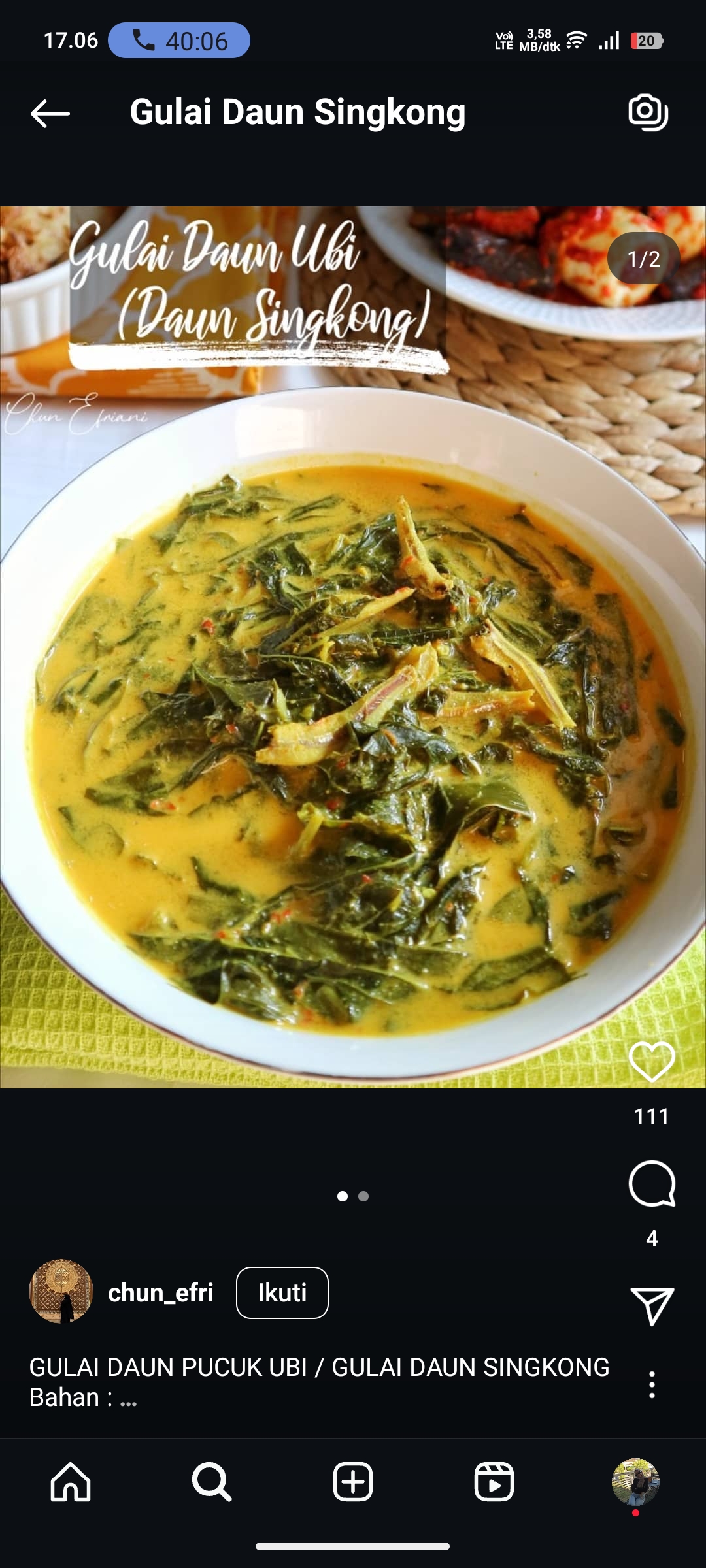 Gulai Daun Singkong