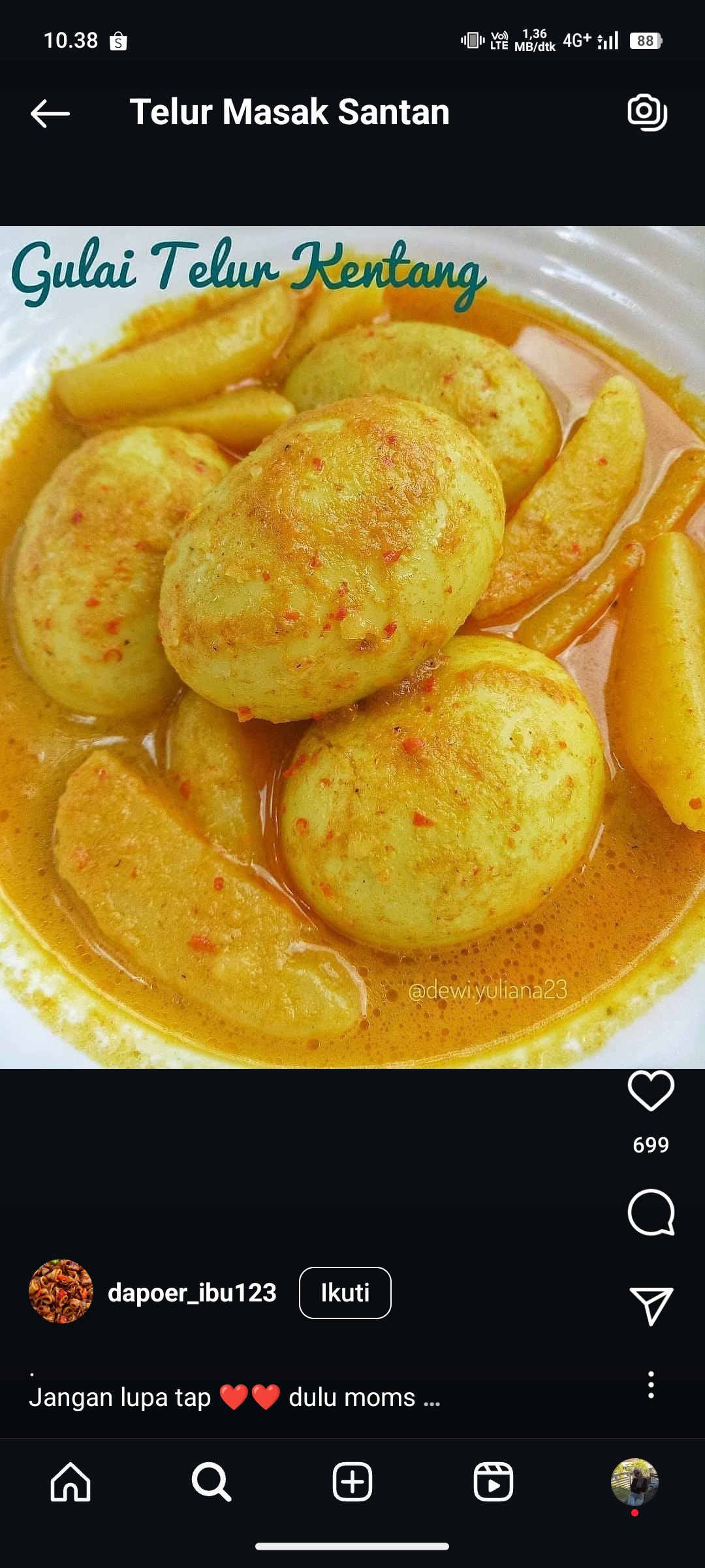 Ilustrasi Telur Masak Santan
