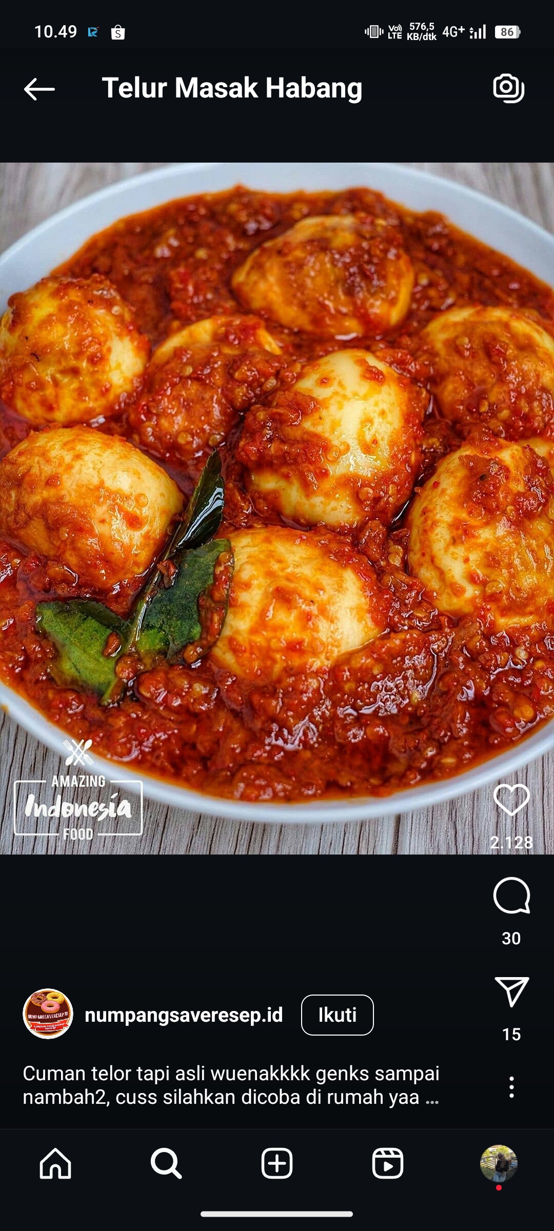 Telur Masak Habang