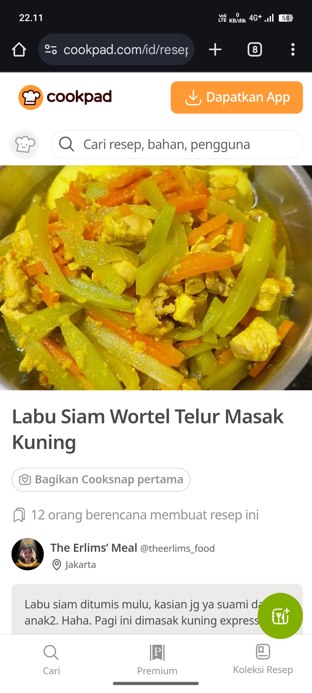 Labu Siam Wortel Telur Masak Kuning