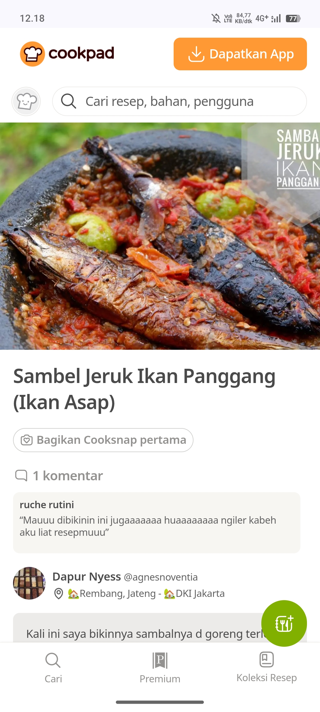 Ilustrasi Sambal Limau dan Ikan Asap