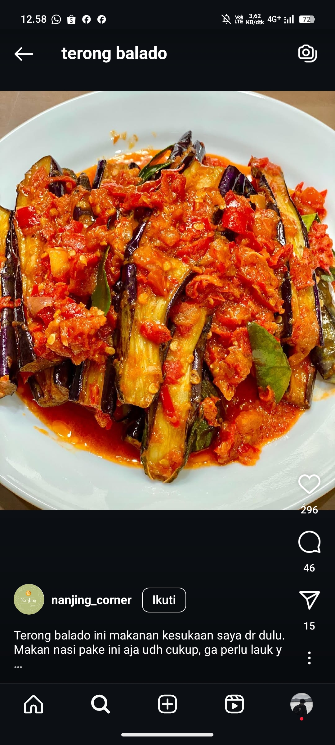 Ilustrasi Balado Terong Tahu Teri