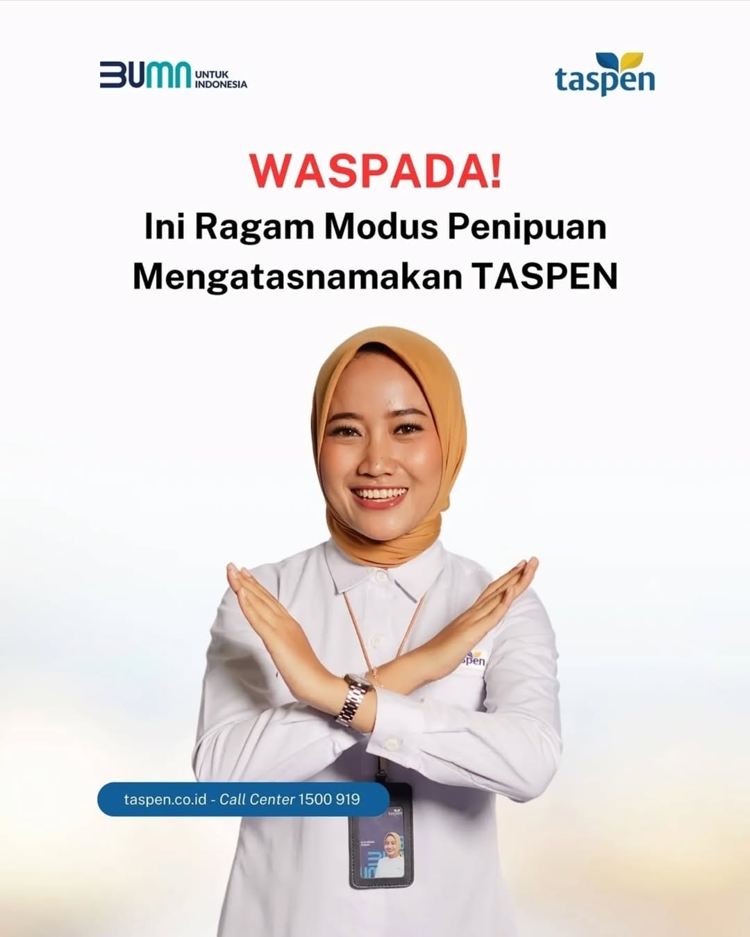 WASPADA: PT Taspen mewanti-wanti peserta ASN dan pensiunan tidak mudah tertipu dengan modus penipuan apapun.