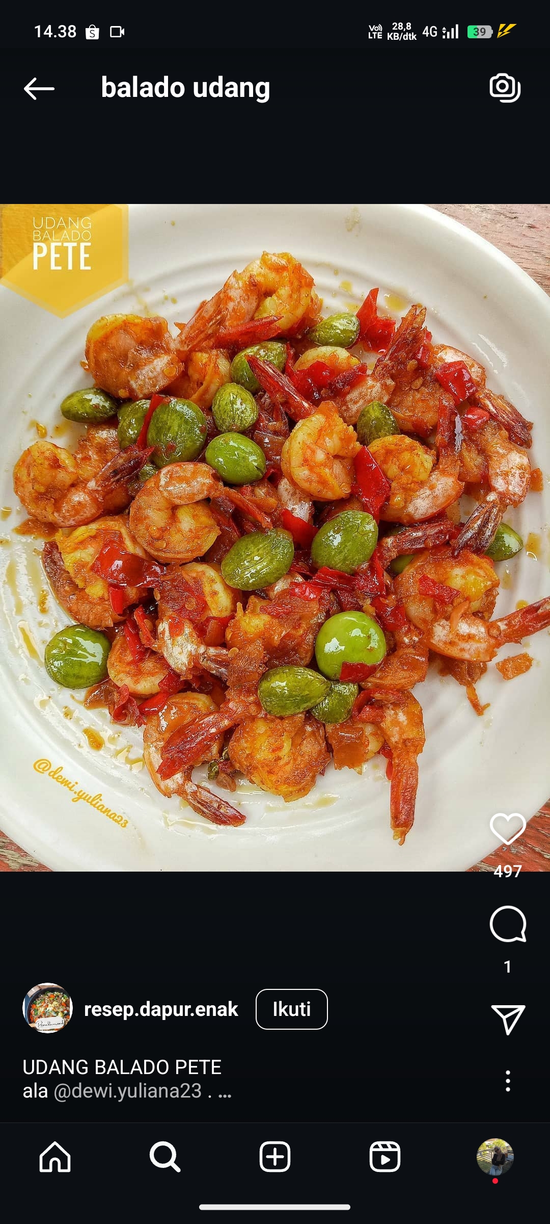 Balado Udang Super Pedas dengan Sentuhan Petai