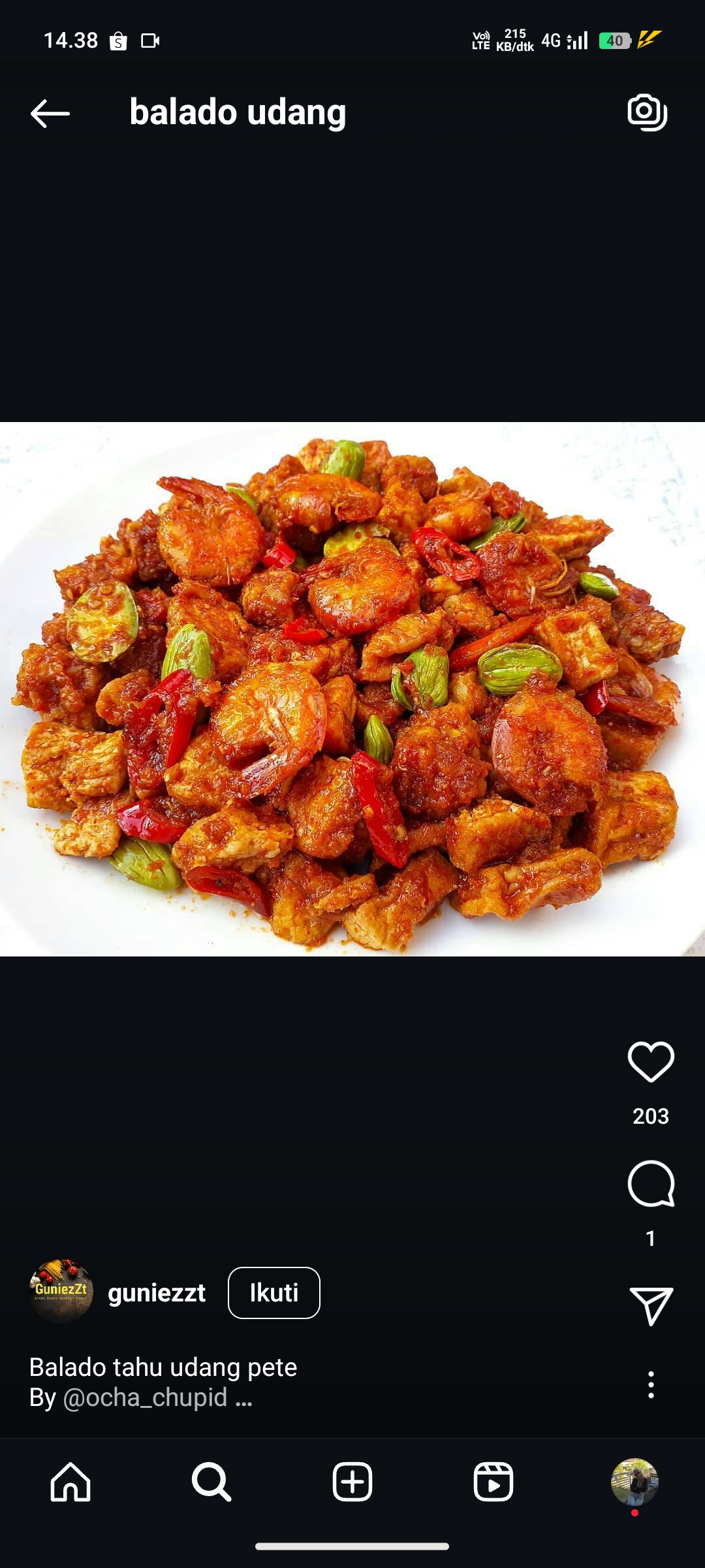 Balado Udang Super Pedas dengan Sentuhan Petai