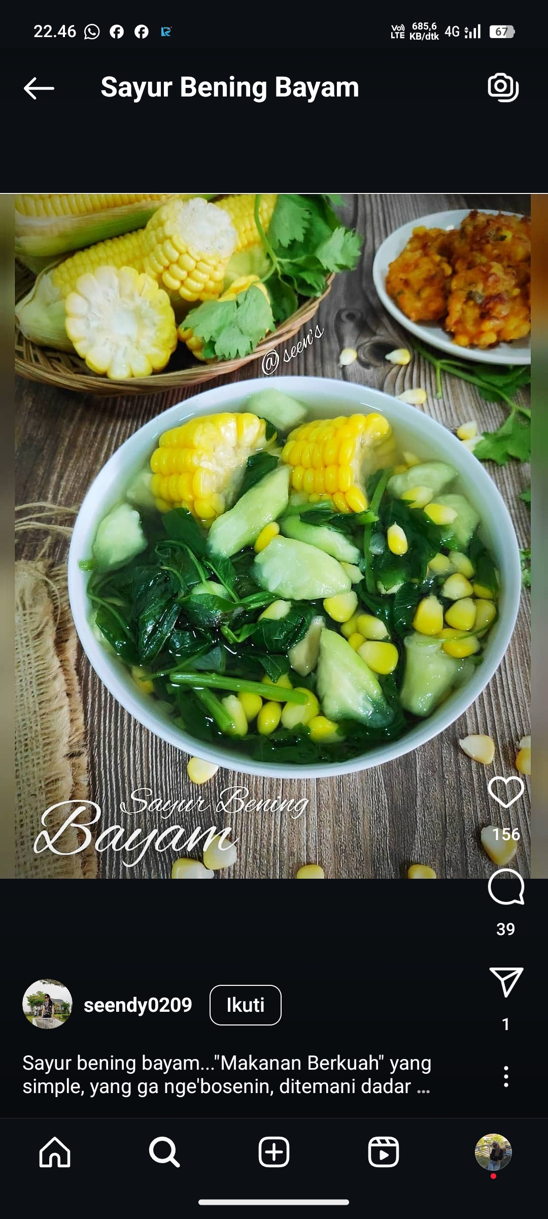 Sayur Bening Bayam