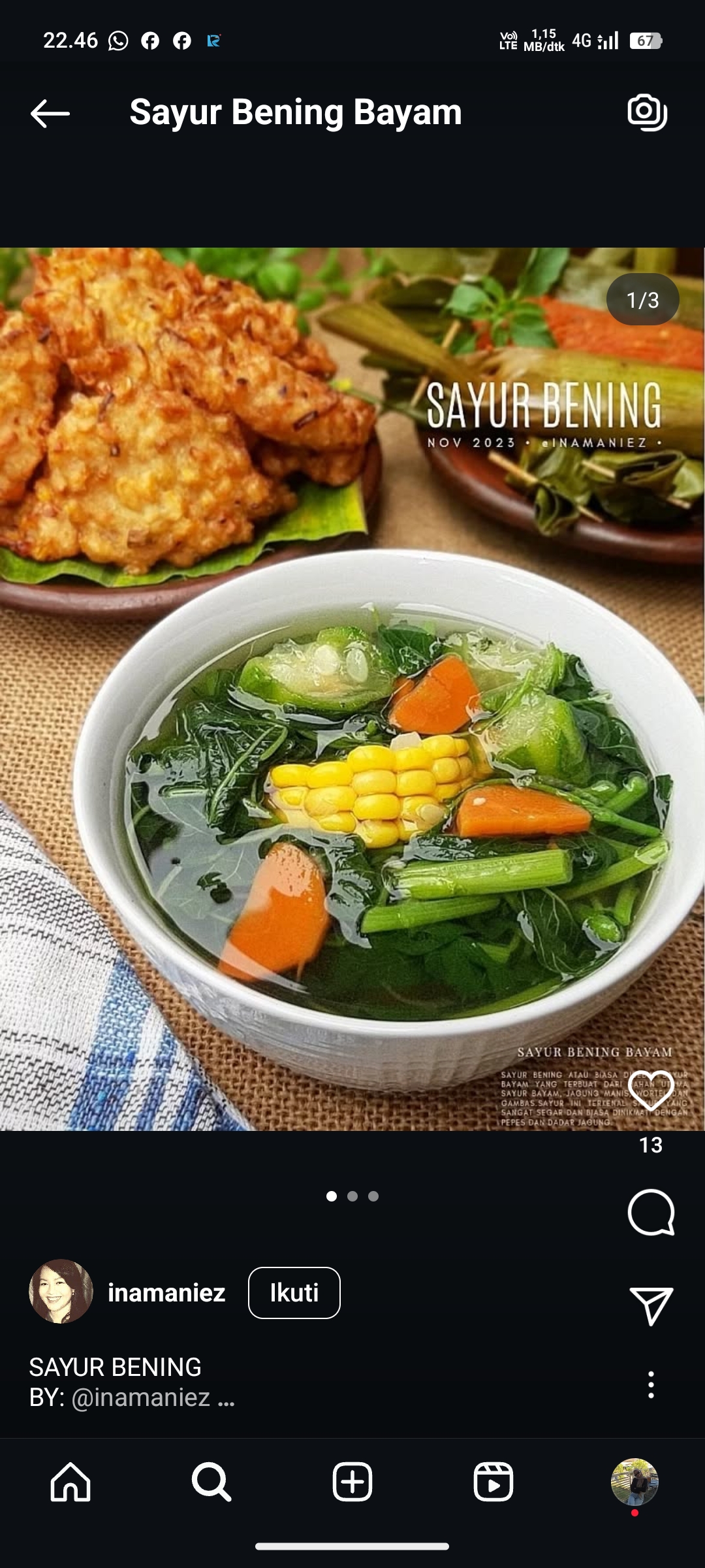 Sayur Bening Bayam