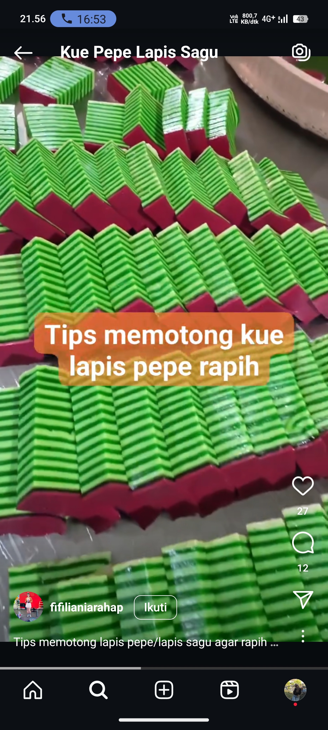 Kue Pepe Lapis Sagu