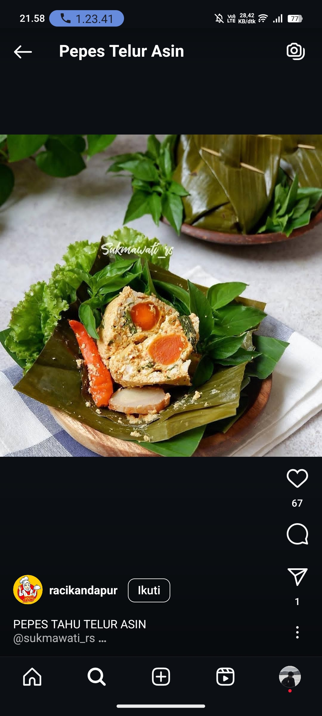 Pepes Telur Asin