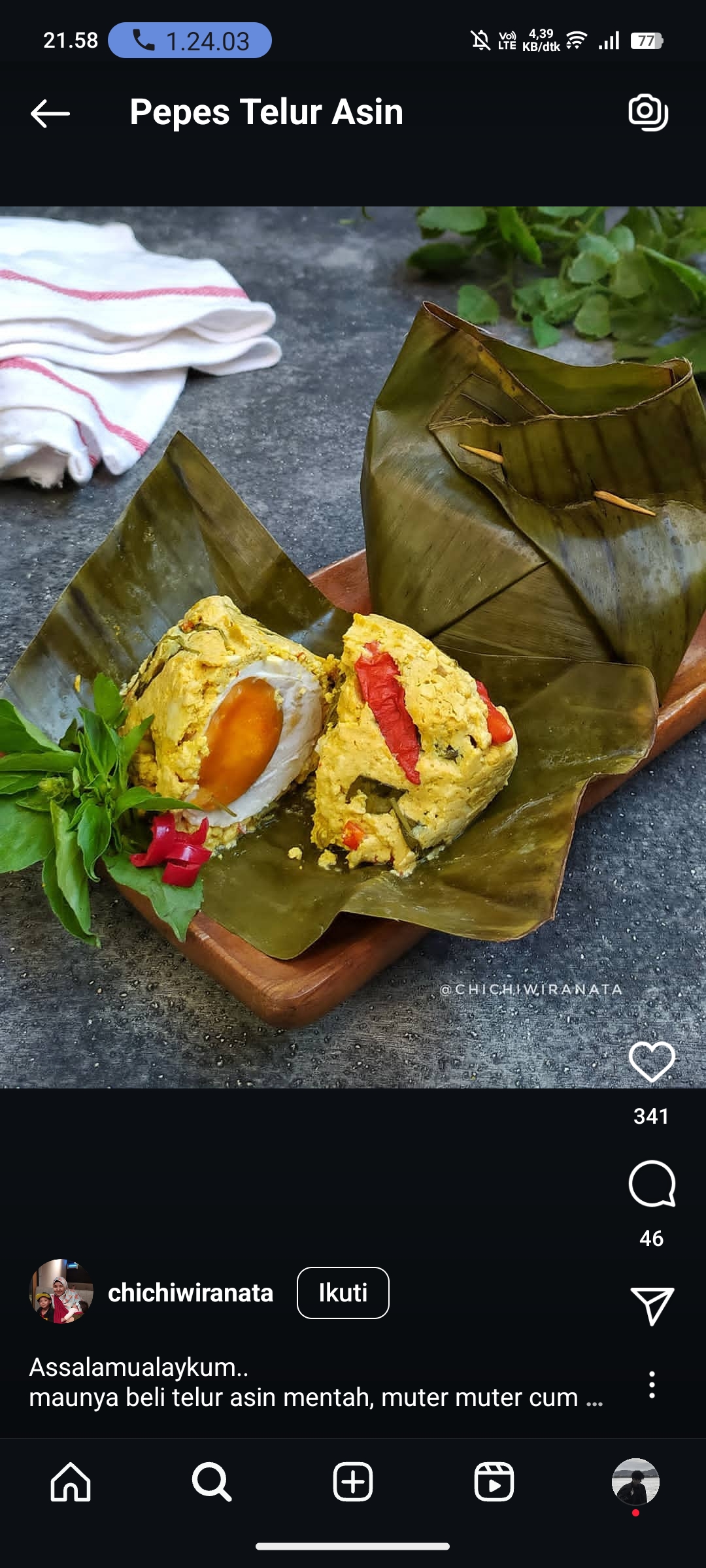 Pepes Telur Asin