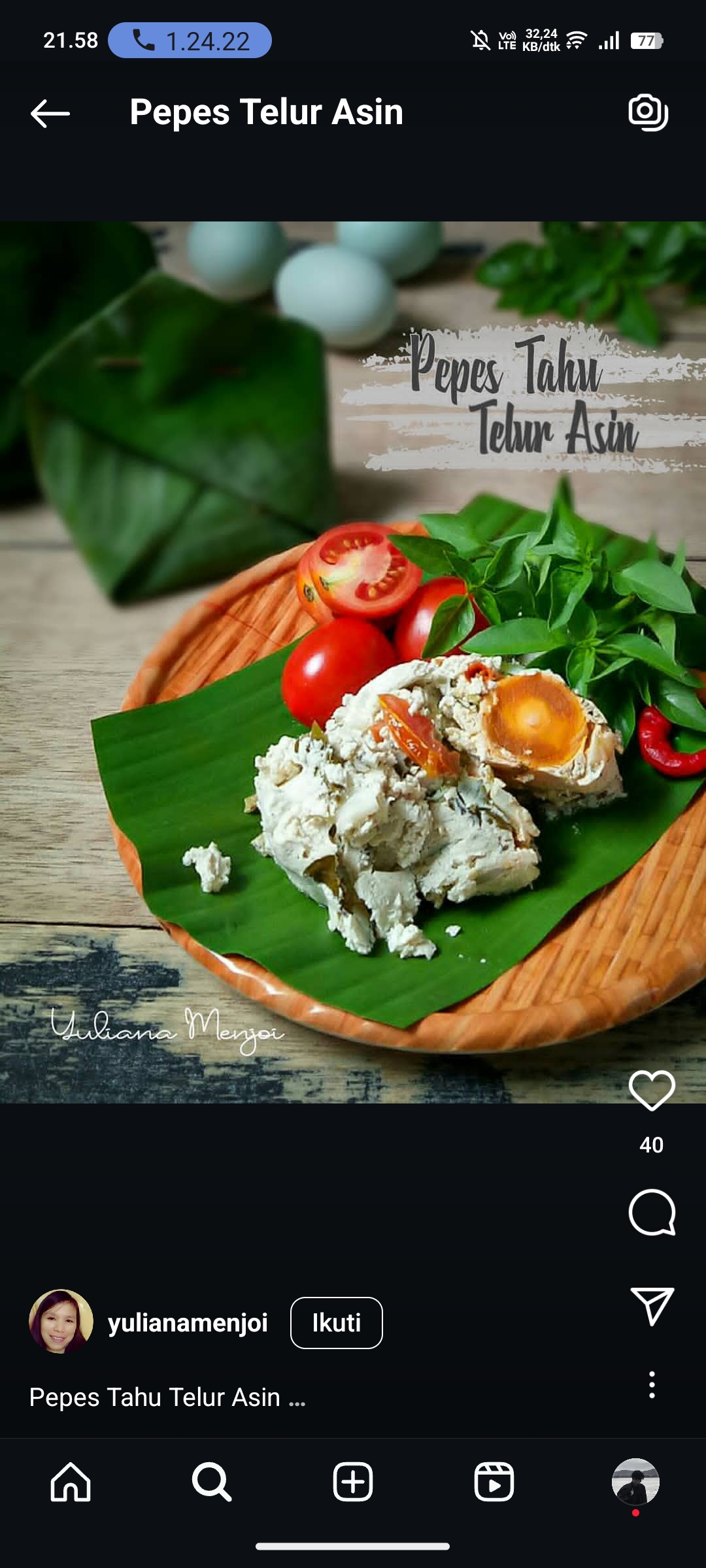Pepes Telur Asin
