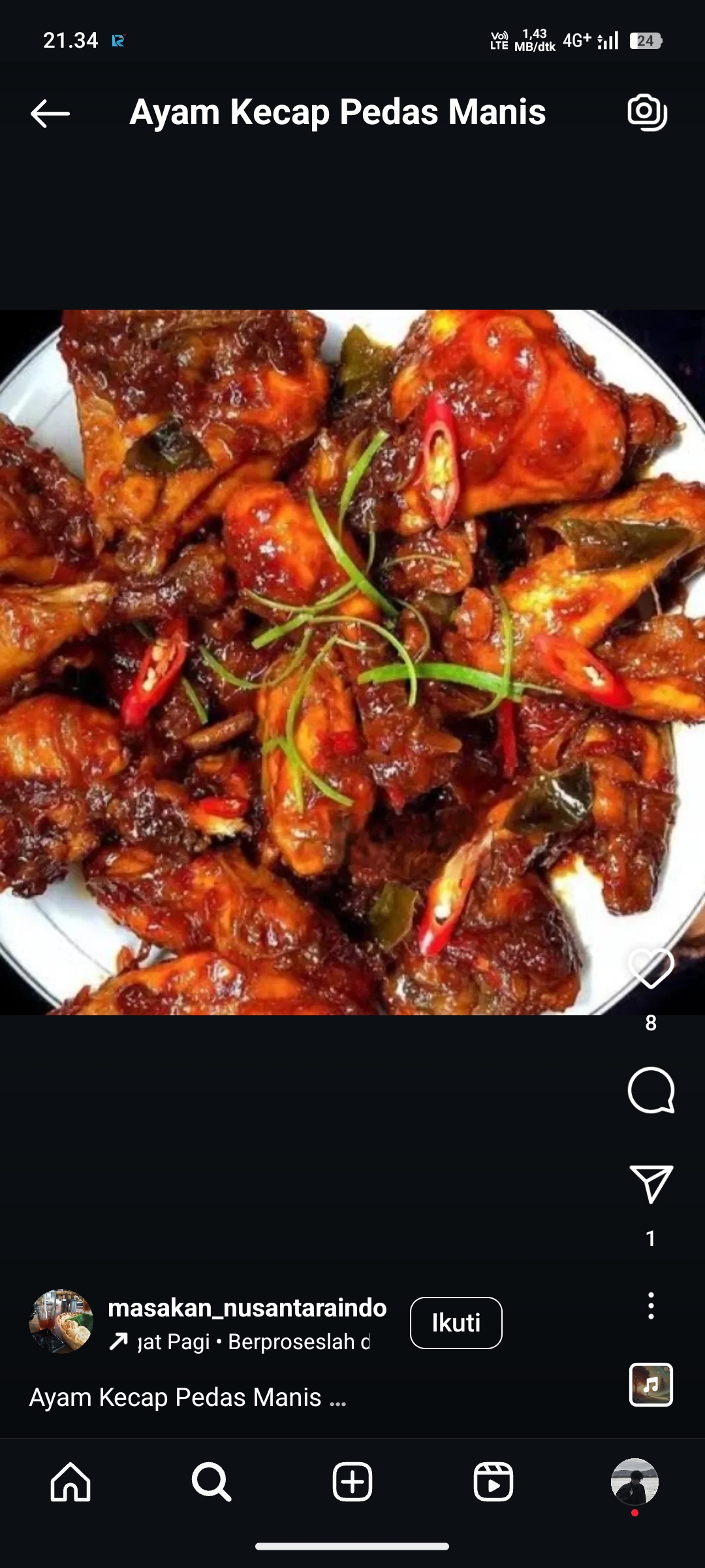 Ayam Kecap Pedas Manis