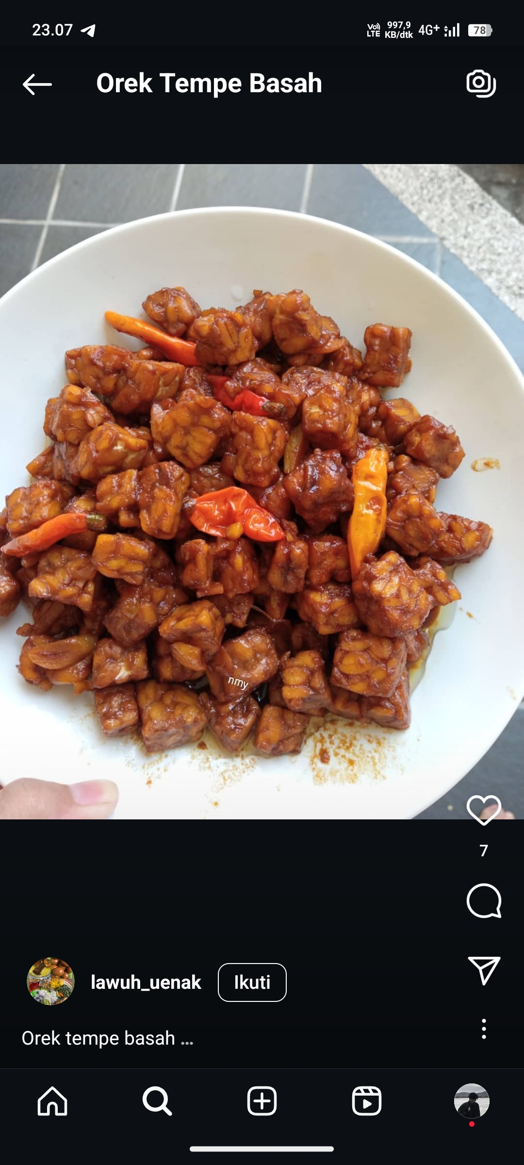 Orek Tempe Basah