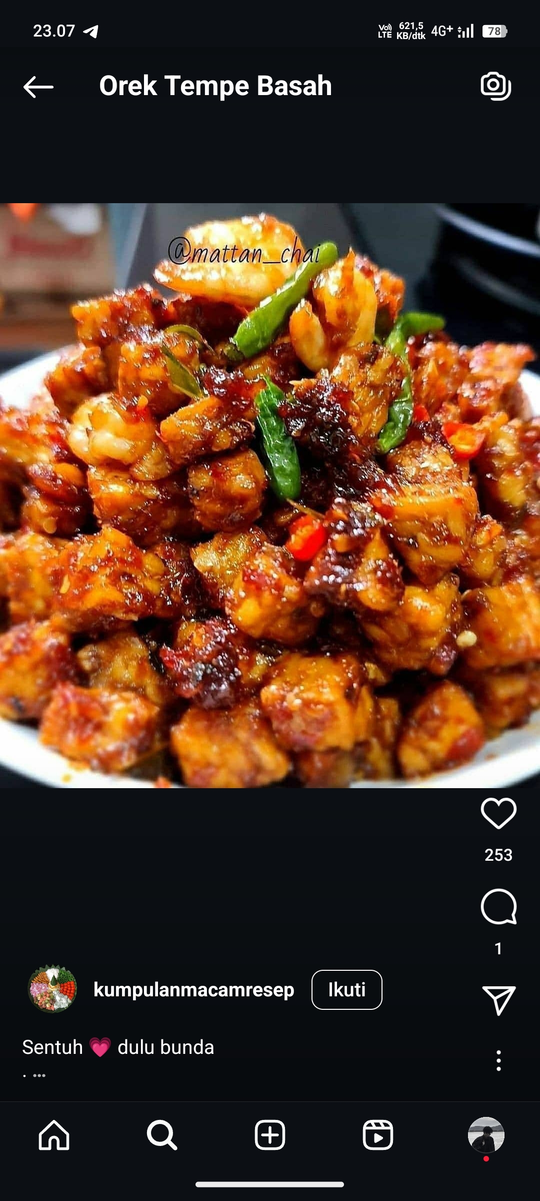 Orek Tempe Basah