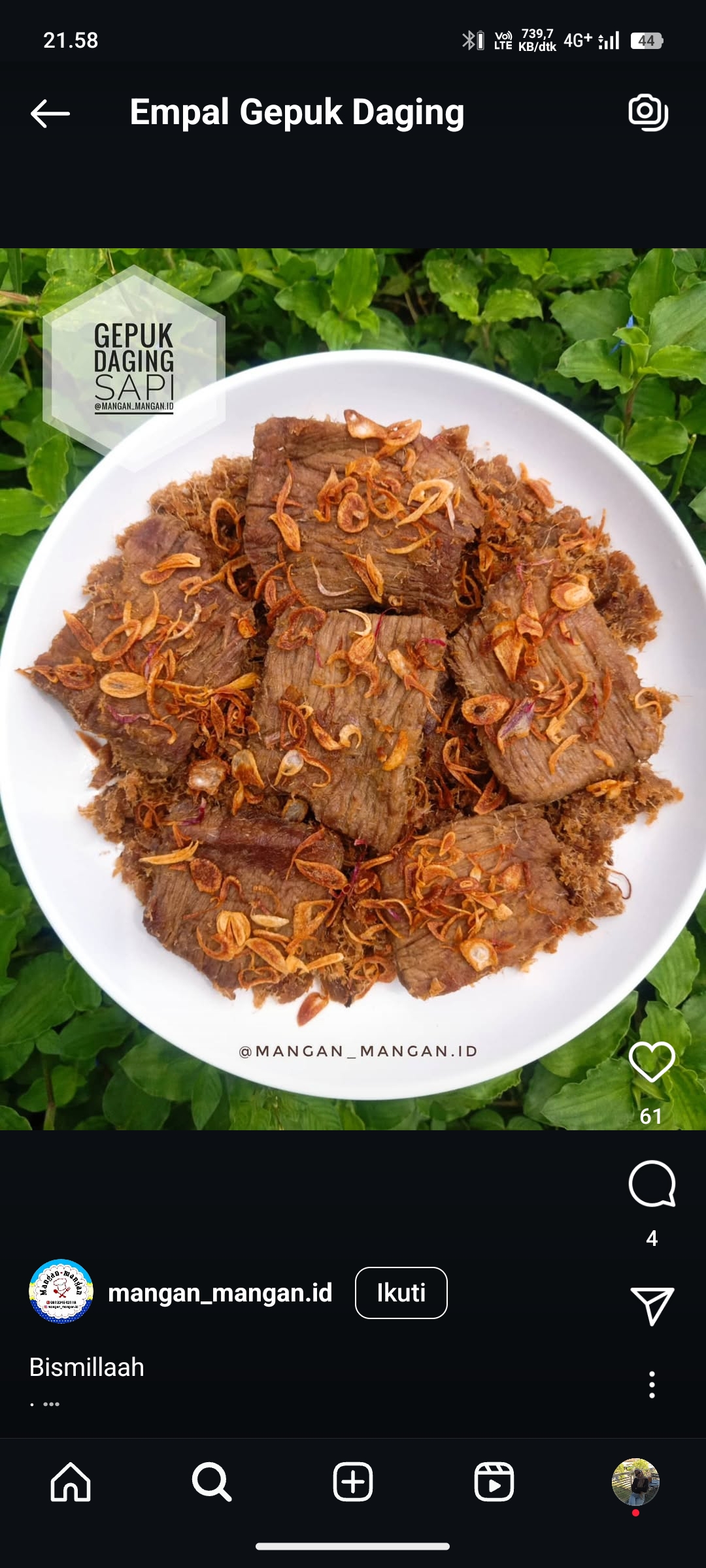 Empal Gepuk Daging Sapi