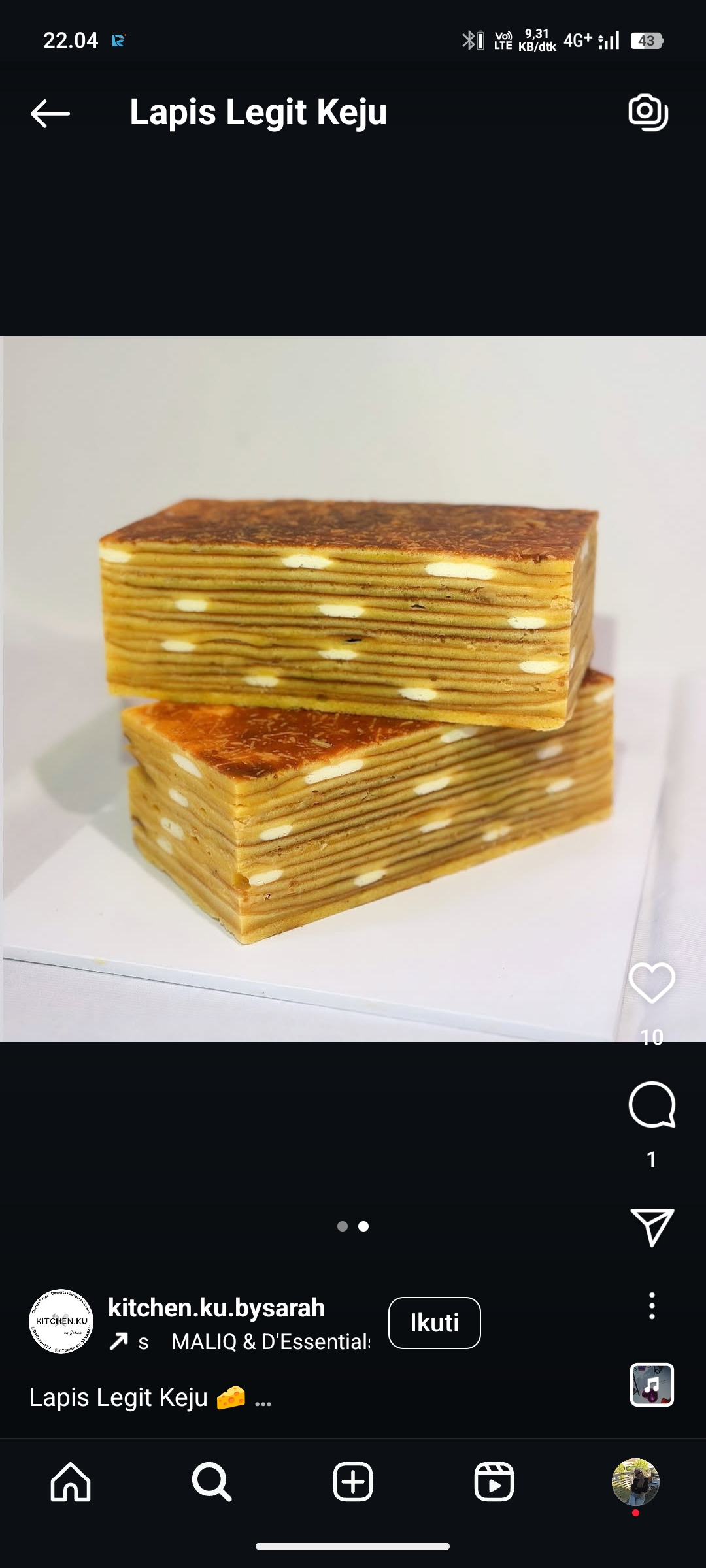 Lapis Legit Keju