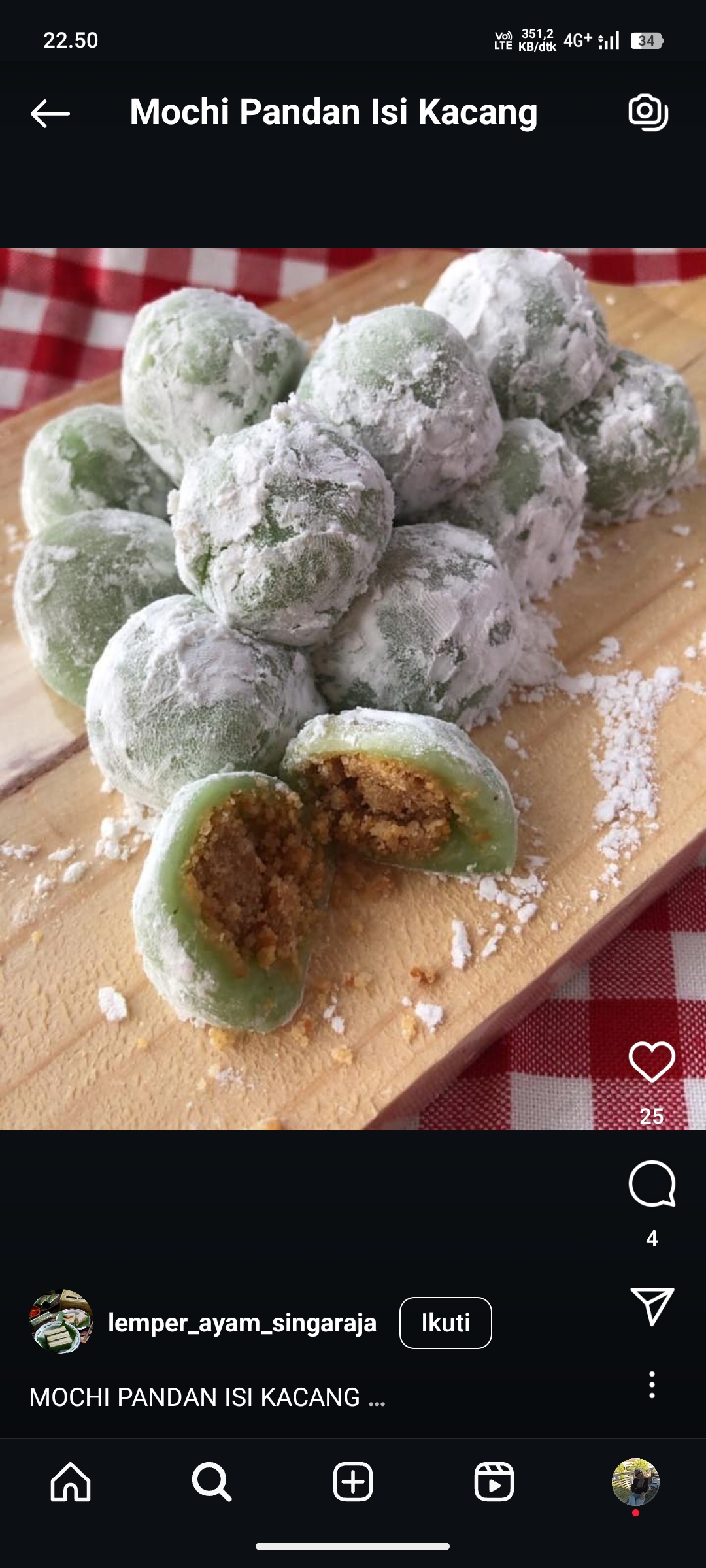 Mochi Pandan Isi Kacang
