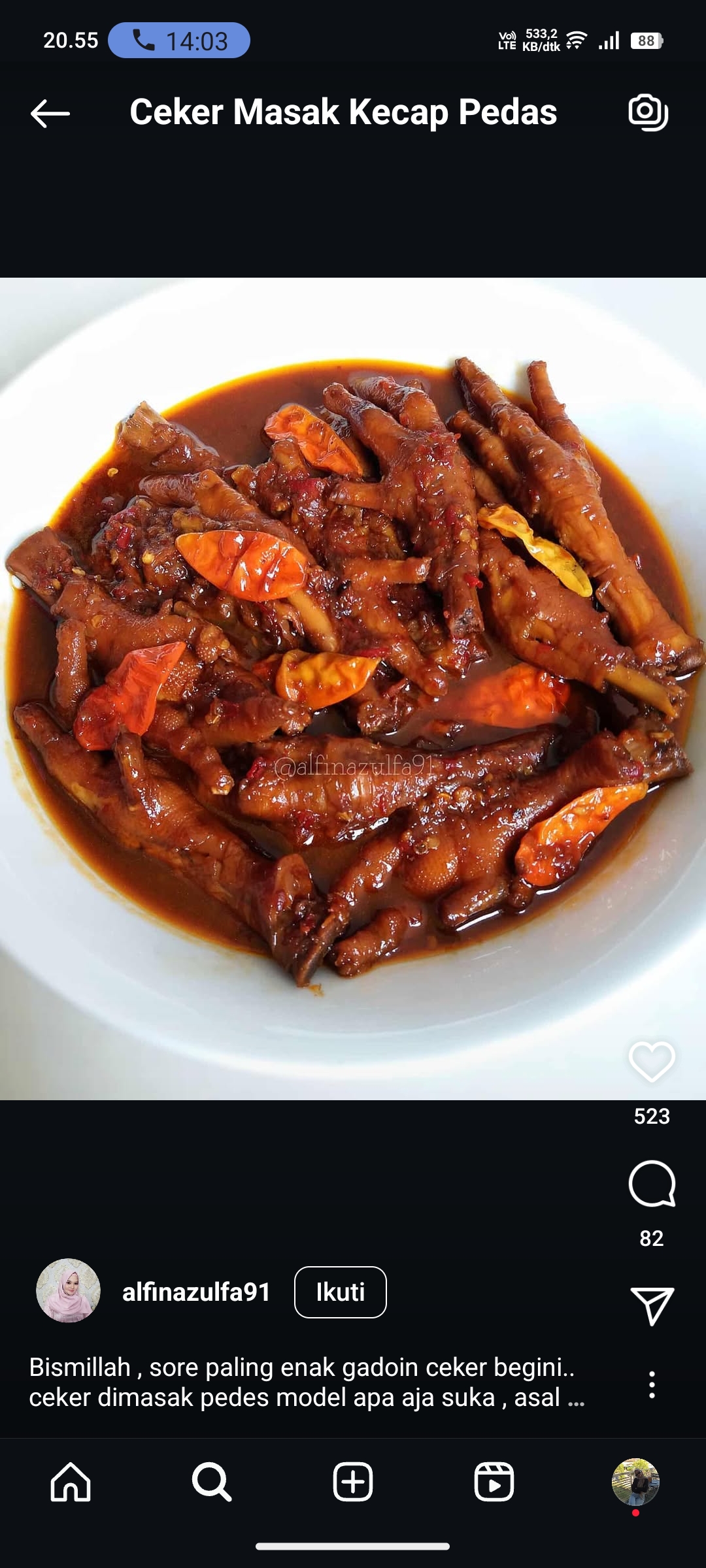 Ceker Masak Kecap Pedas