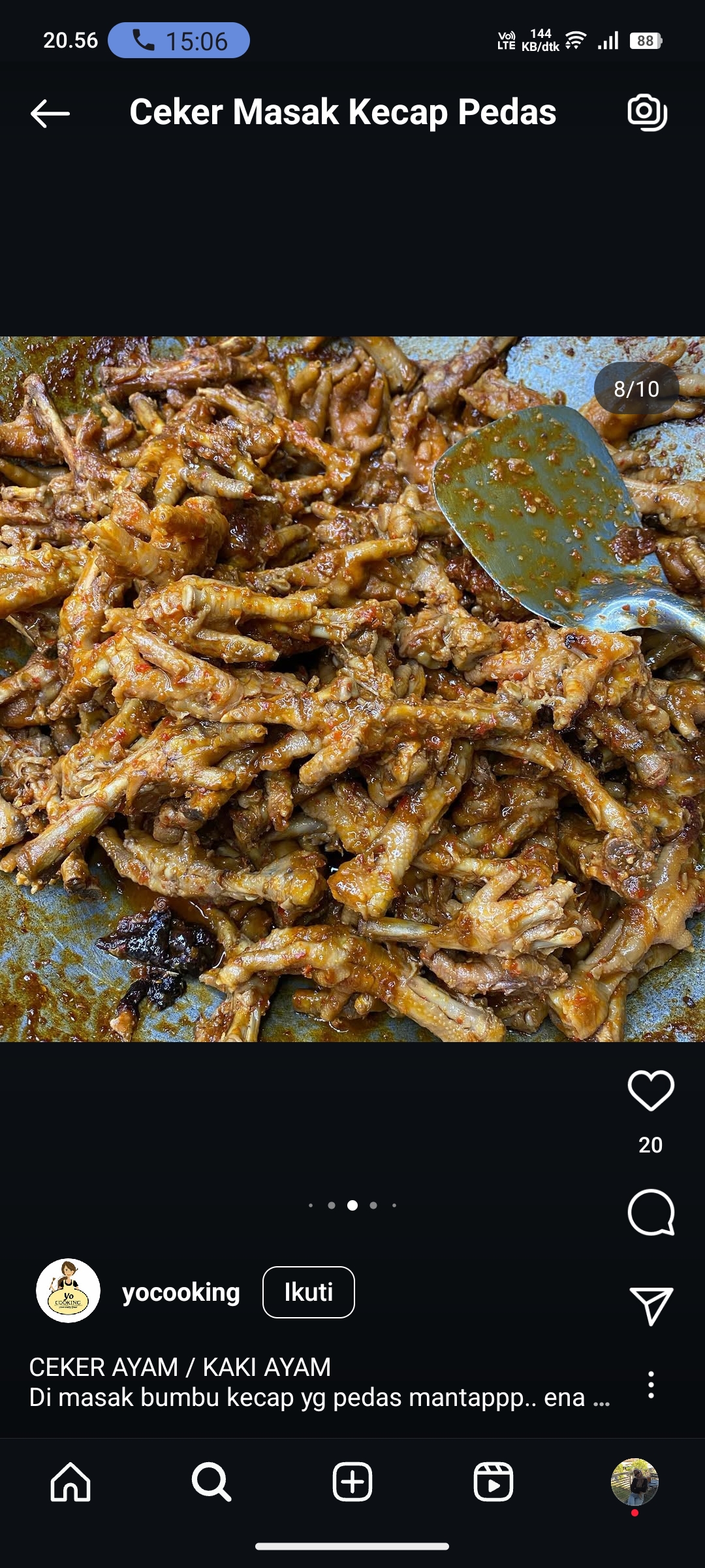 Ceker Masak Kecap Pedas
