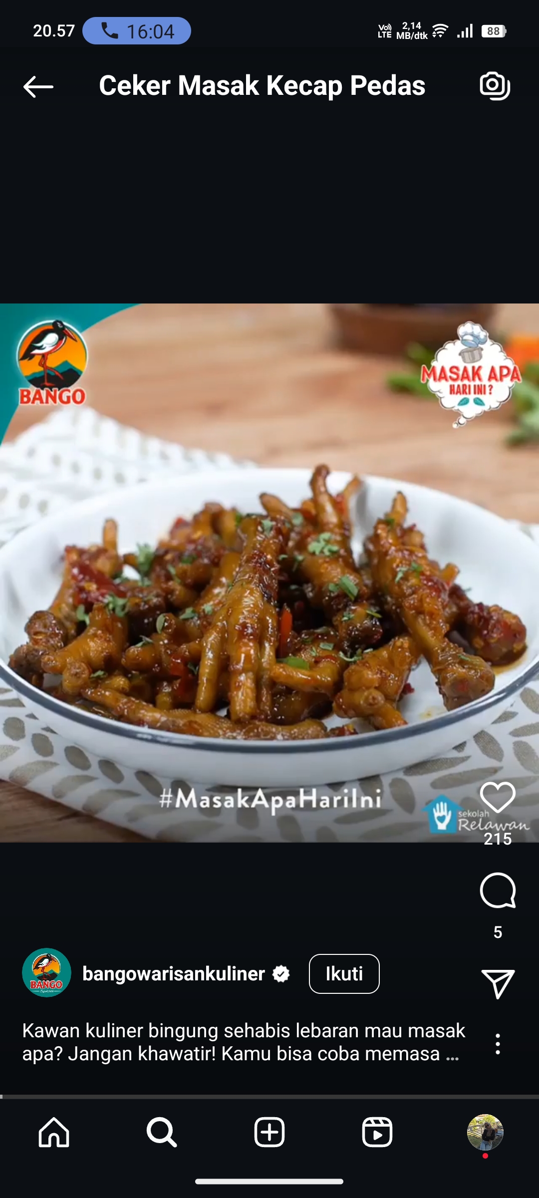 Ceker Masak Kecap Pedas