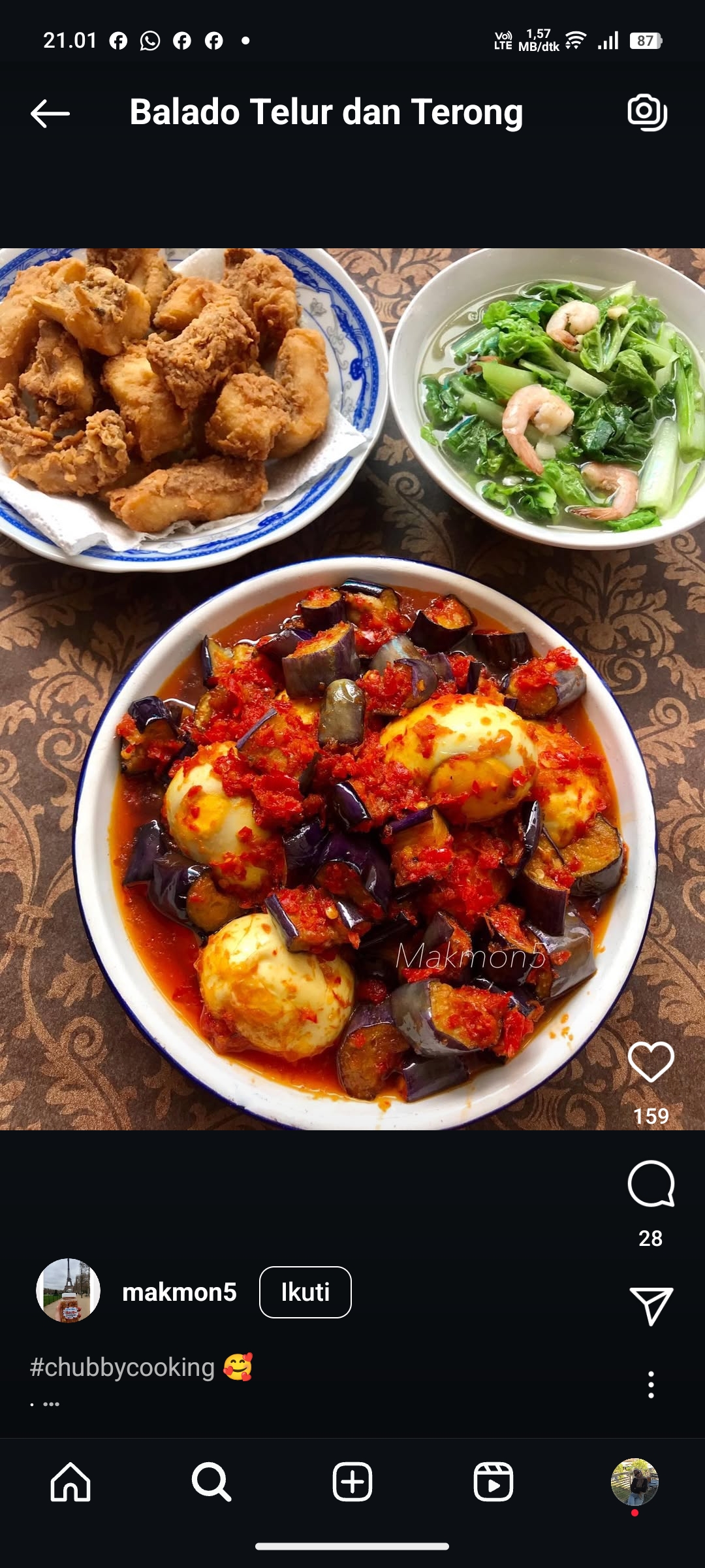 Balado Telur dan Terong