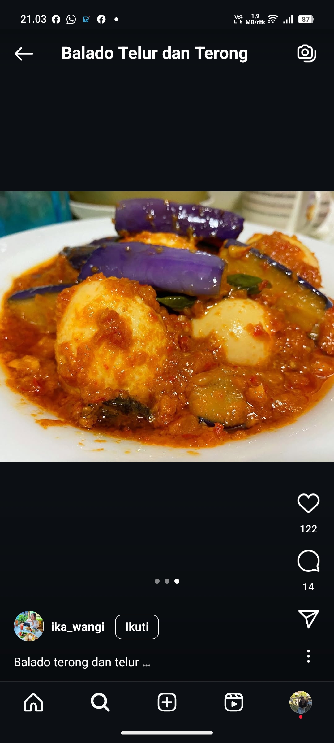 Balado Telur dan Terong