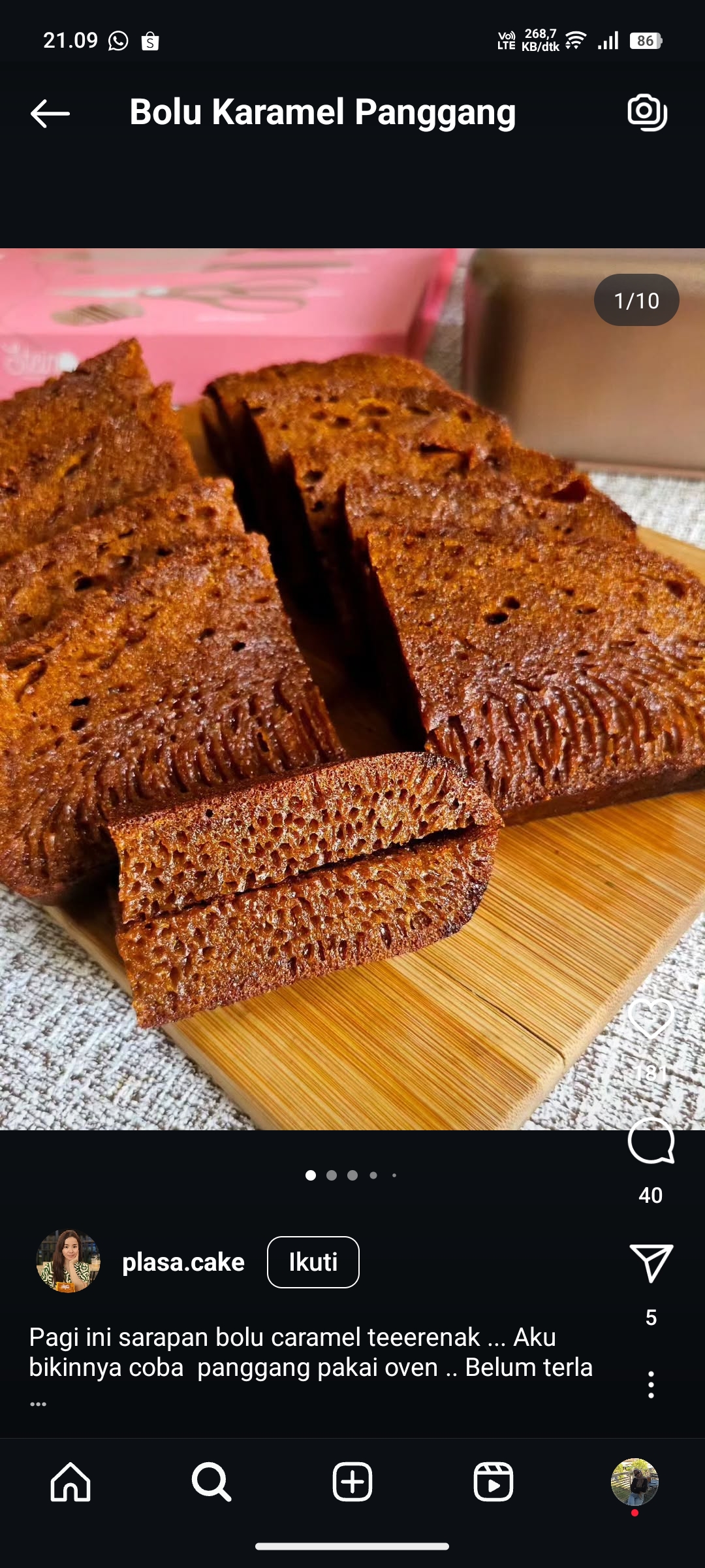 Bolu Karamel Panggang