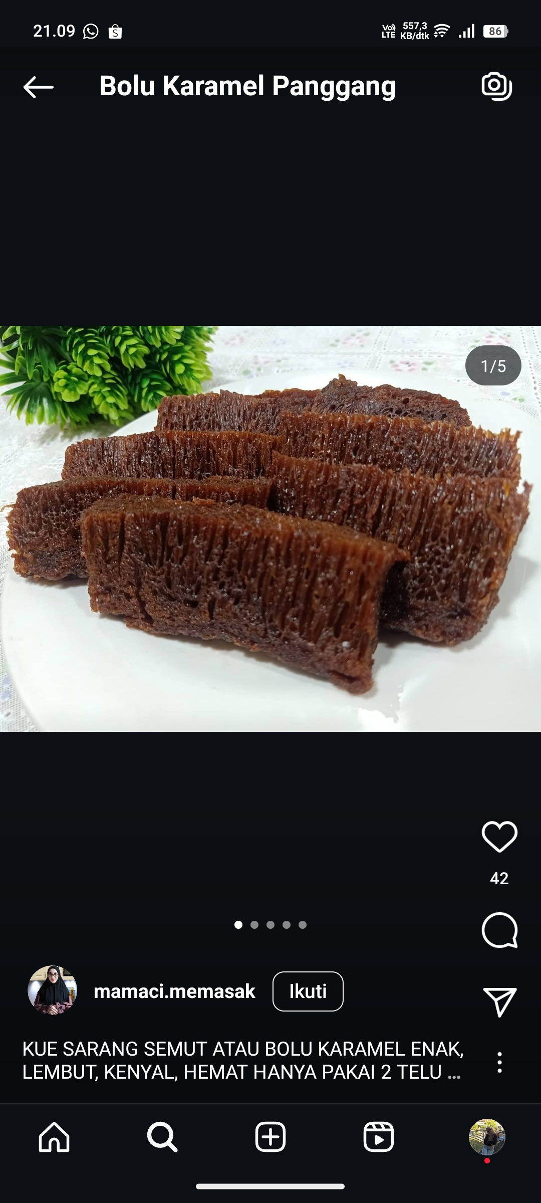 Bolu Karamel Panggang