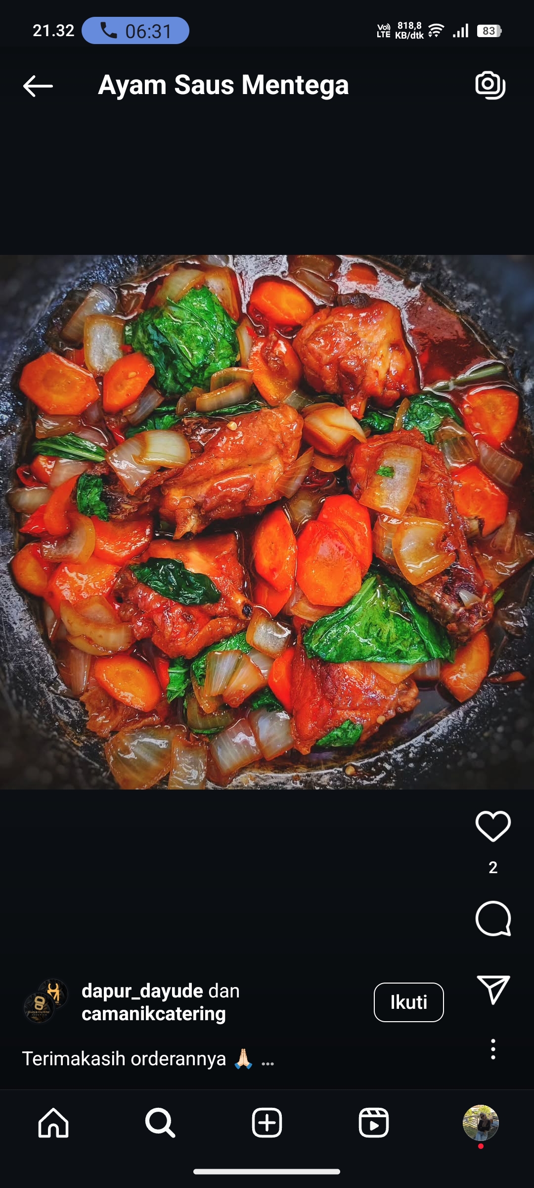 Ayam Saus Mentega
