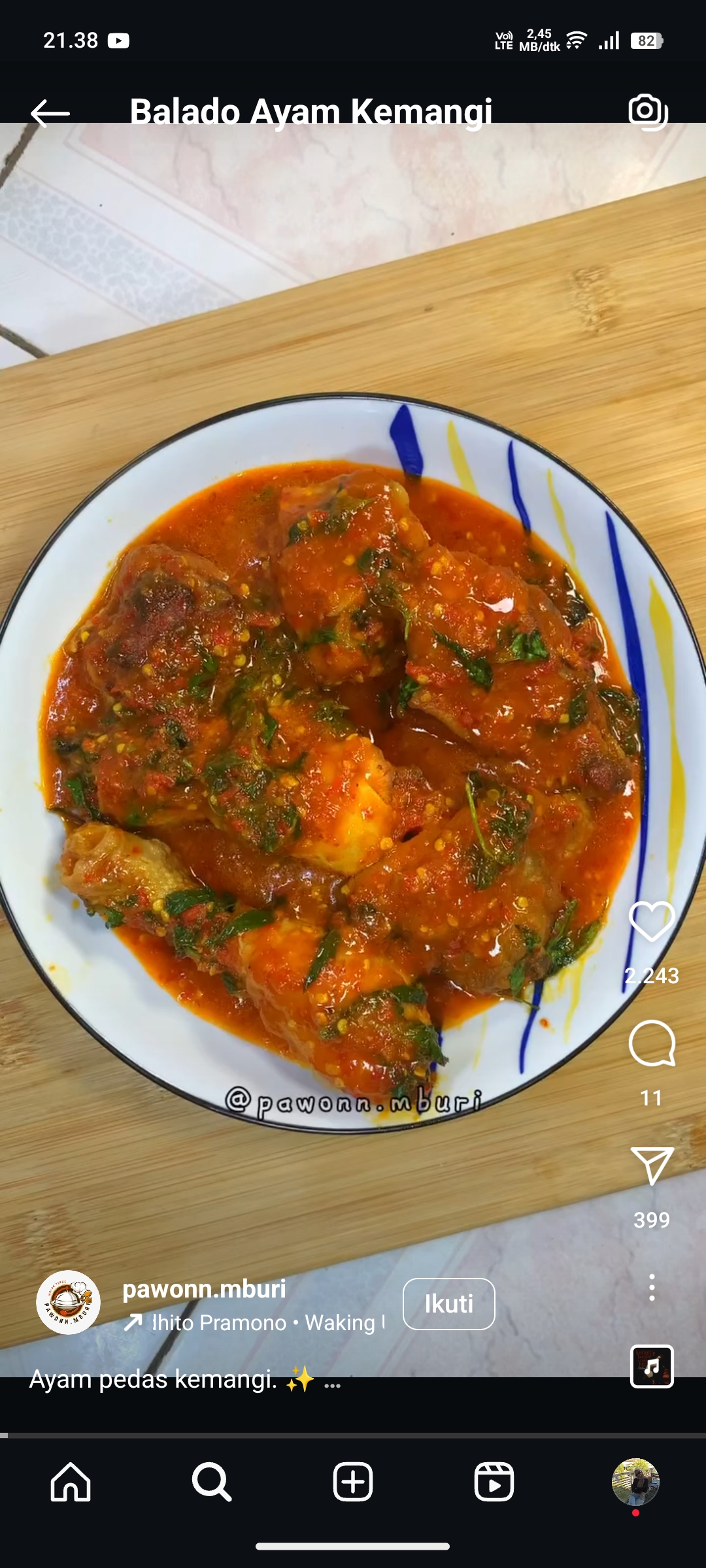 Balado Ayam Kemangi