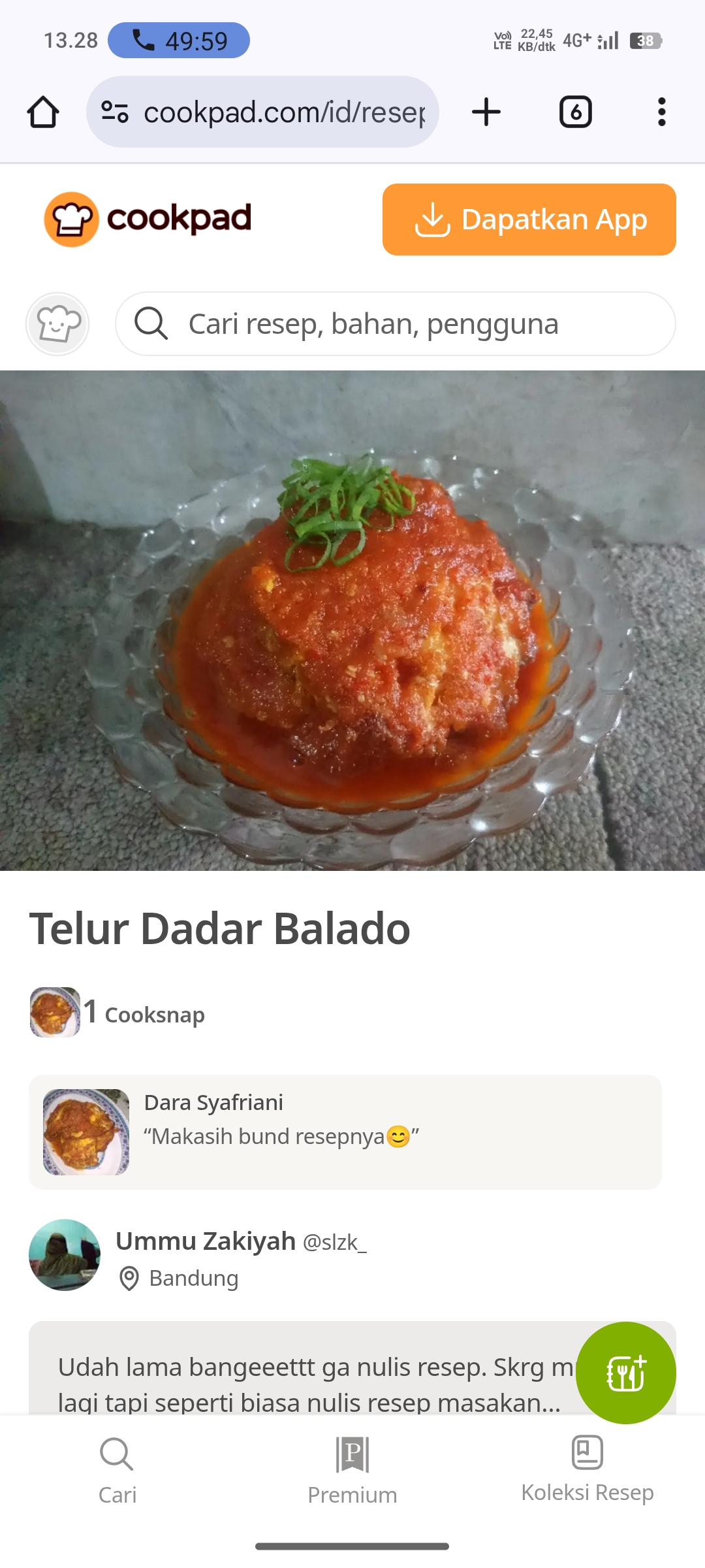 Telur Dadar Balado Daun Jeruk Less Oil
