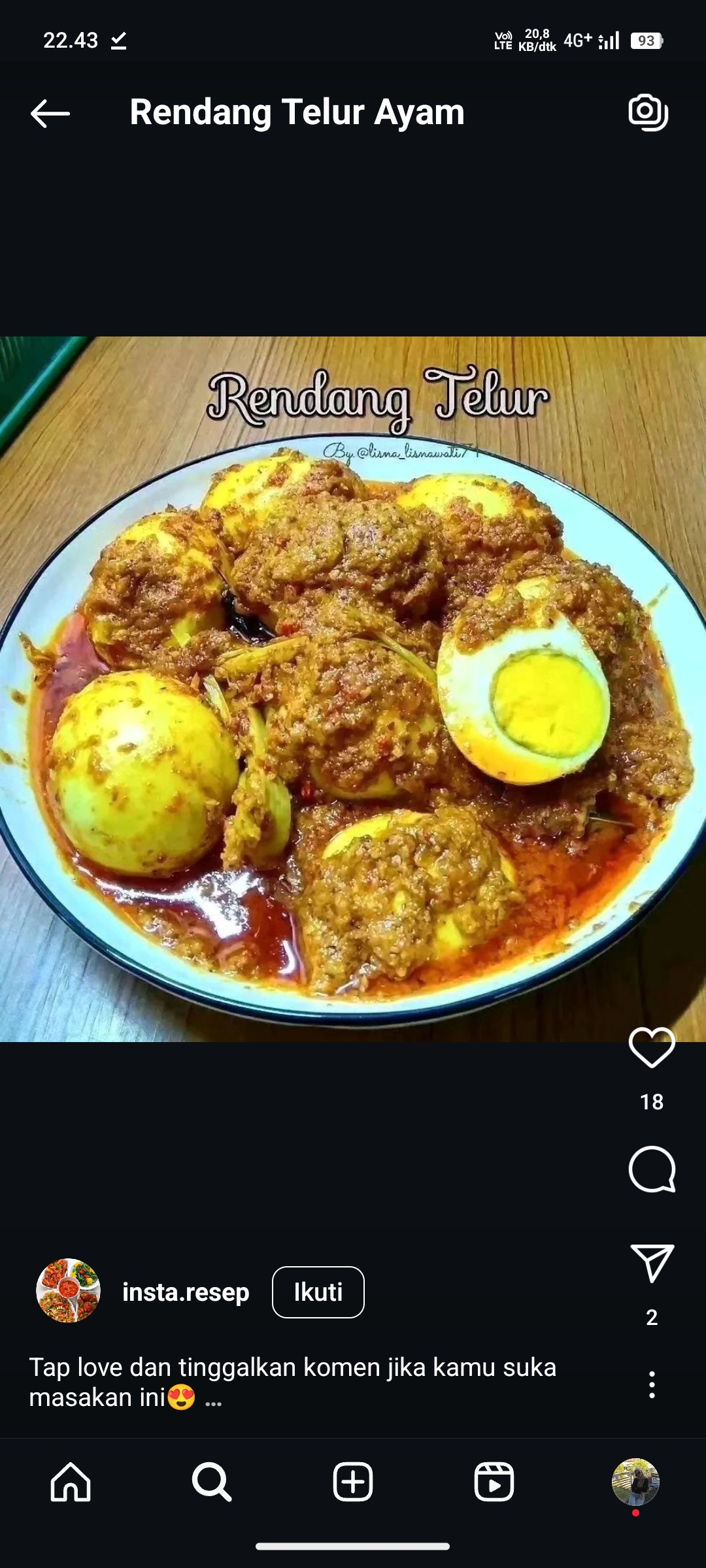 Rendang Telur Ayam