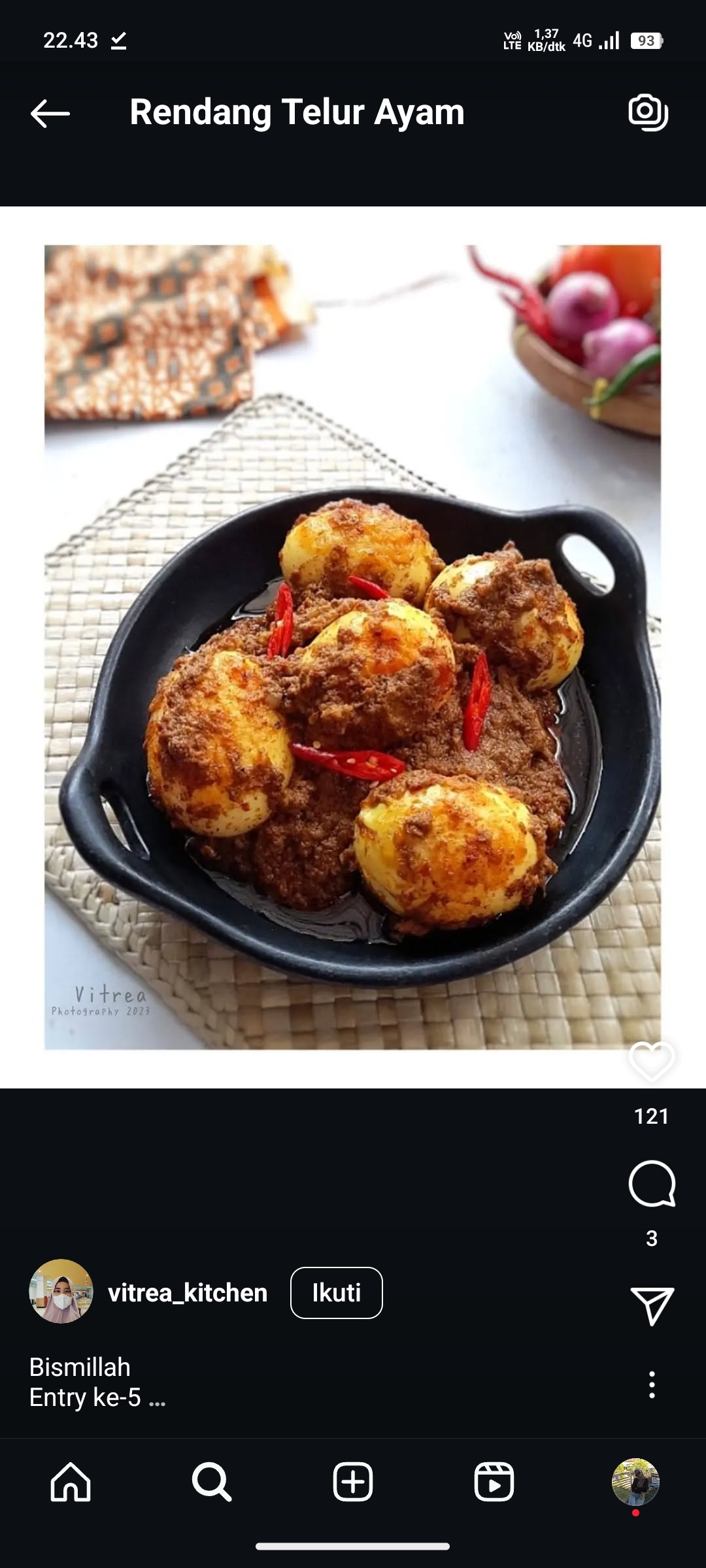 Rendang Telur Ayam