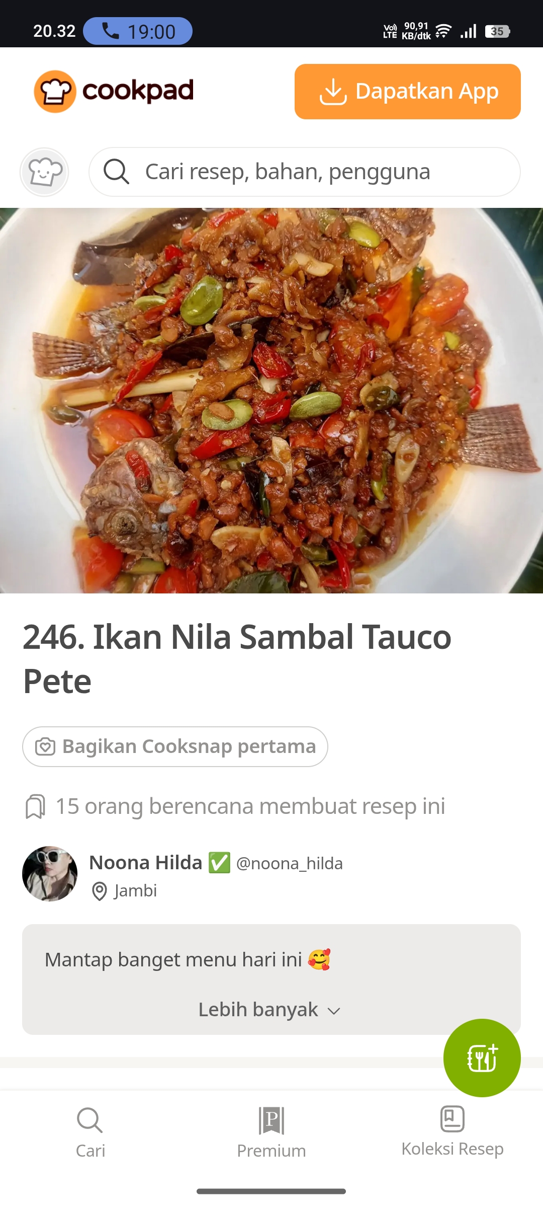 Ilustrasi Ikan Nila Masak Pete