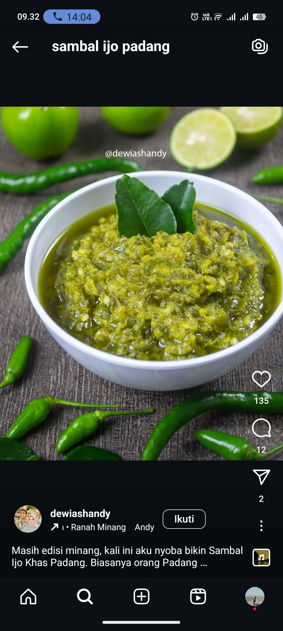 Sambal Ijo Padang memang khas