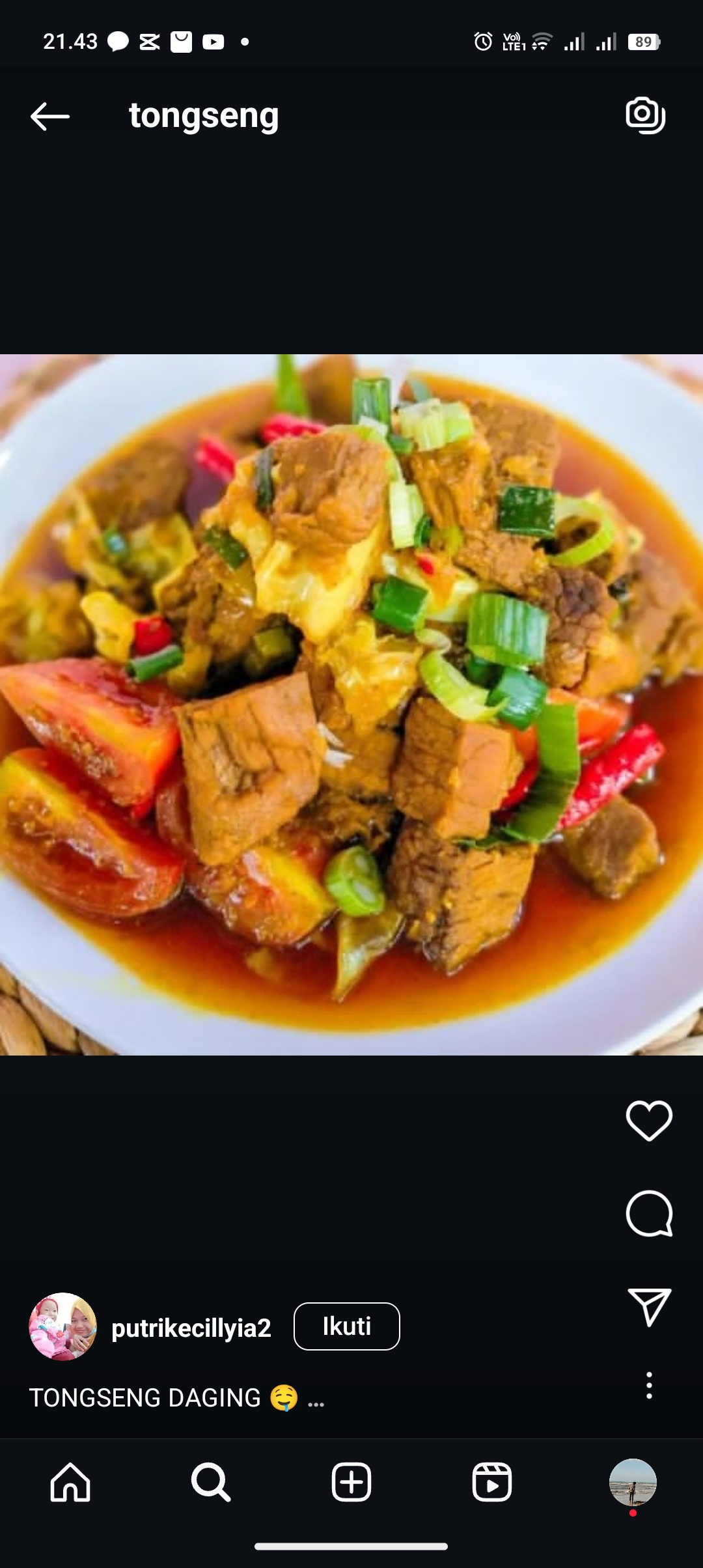 Tongseng Daging enak dan mudah