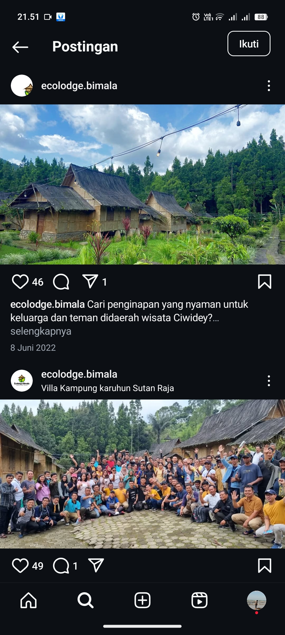 Wisata Ecolodge Bimala