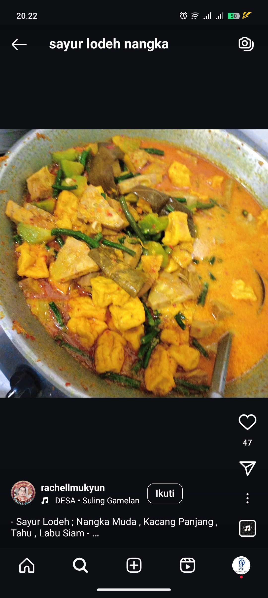 Resep sayur lodeh nangka mudah