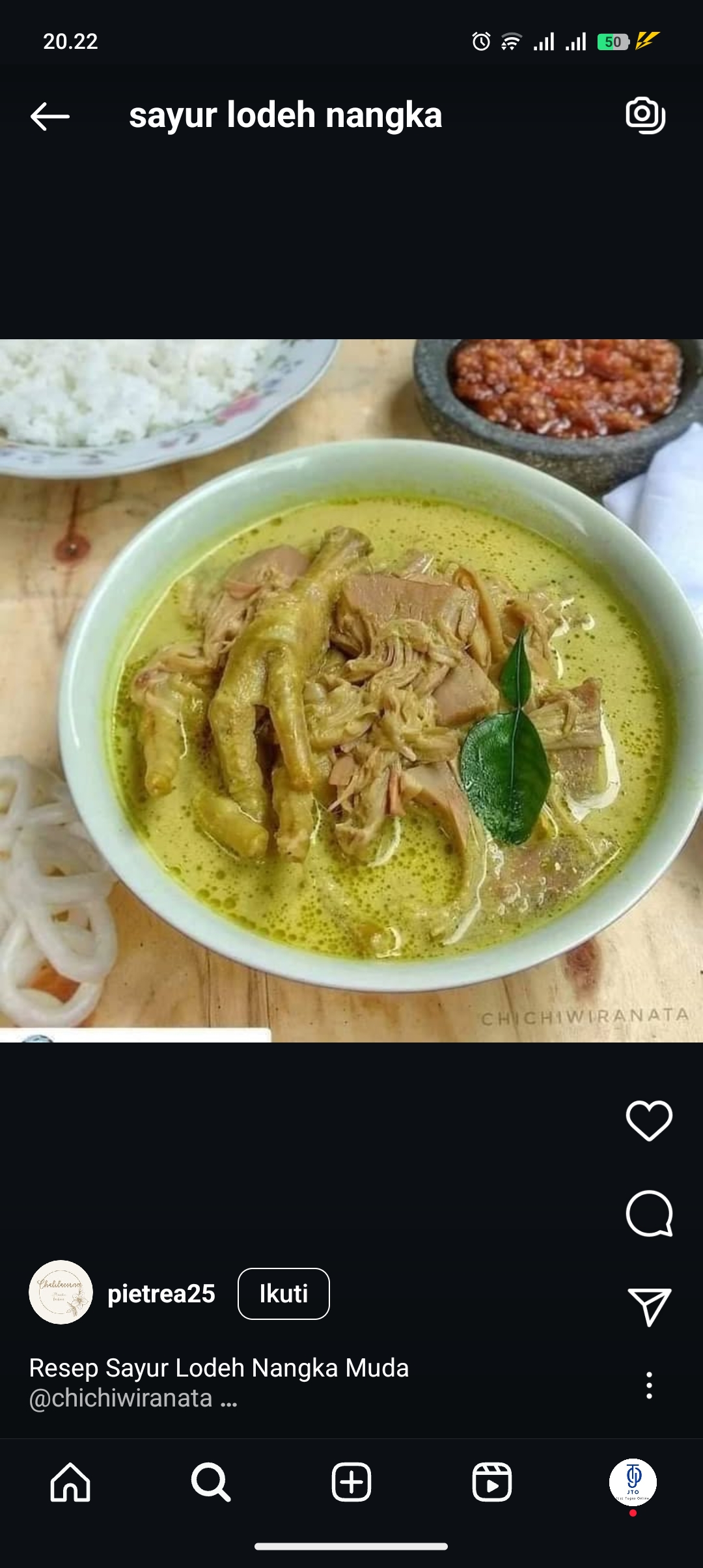 Resep sayur lodeh nangka muda