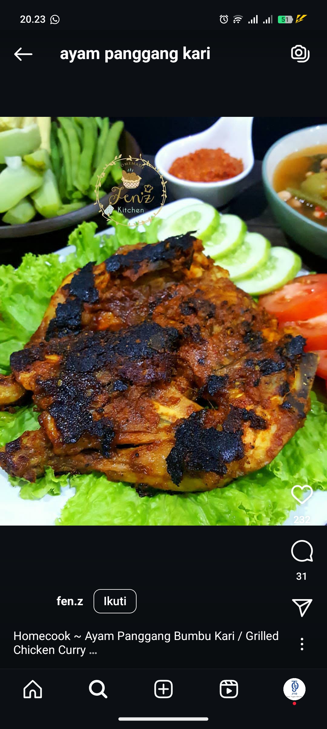 Ayam panggang bumbu kari