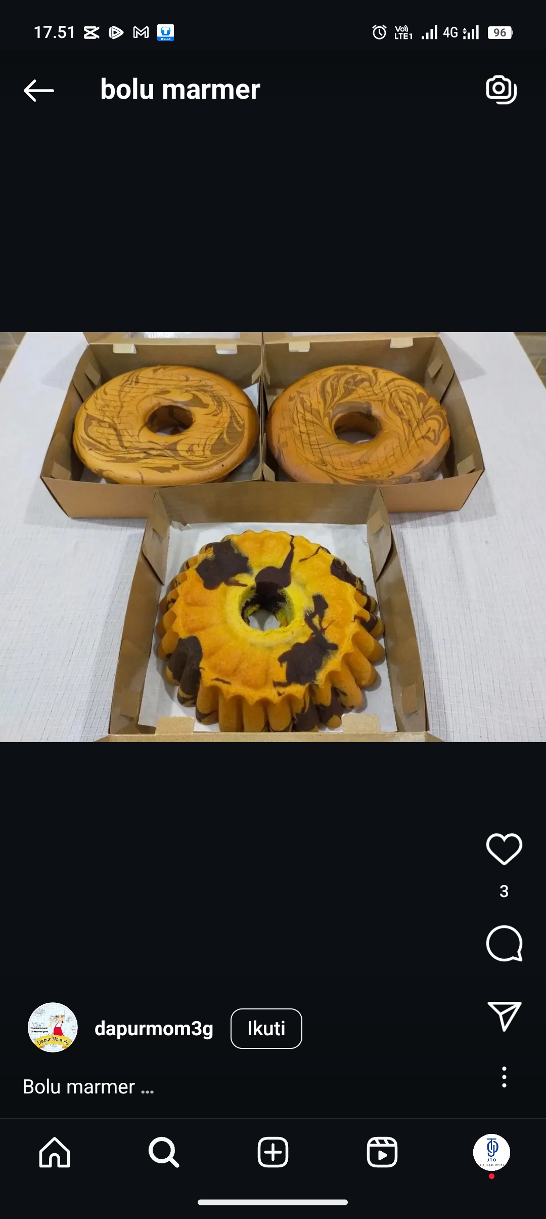 Bolu marmer yang khas